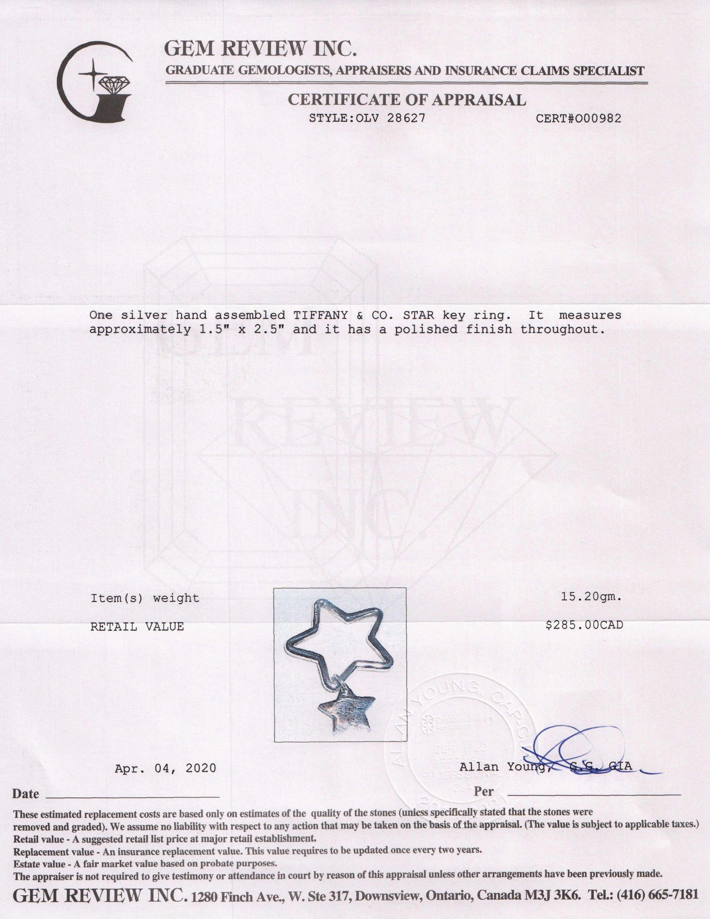 Tiffany & Co. Star Key Ring