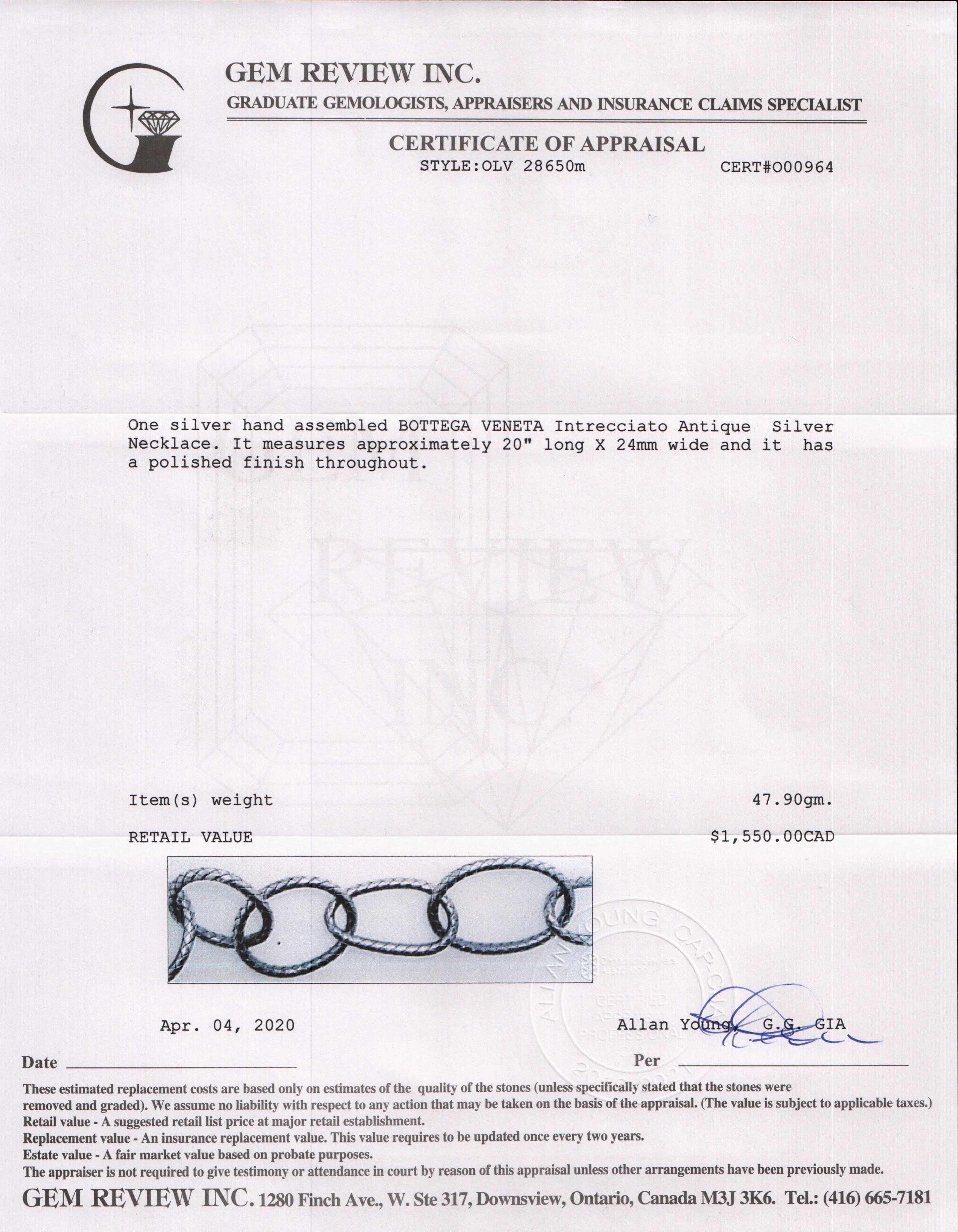 Bottega Veneta Intrecciato Collar Necklace