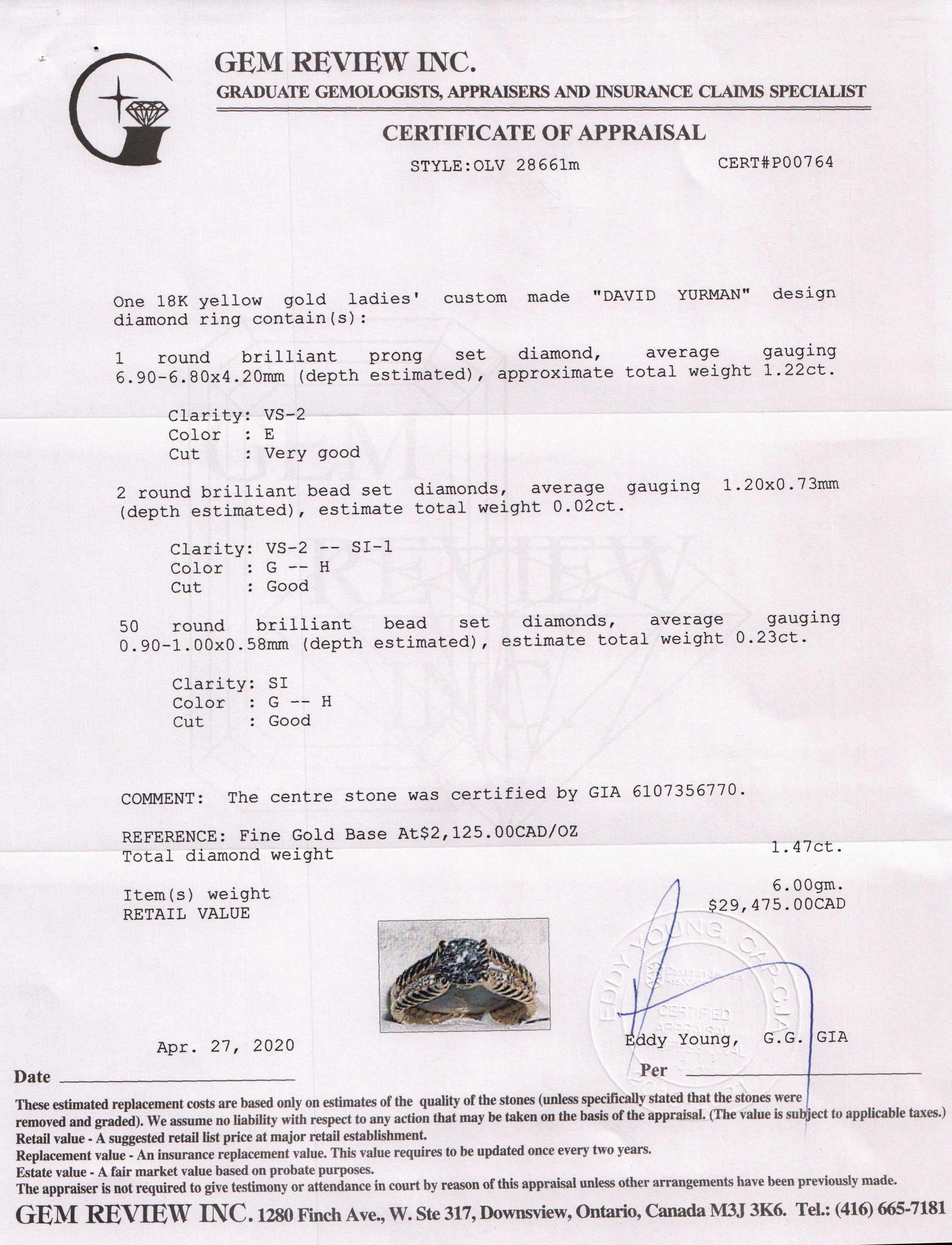 David Yurman Renaissance Style Diamond Engagement Ring