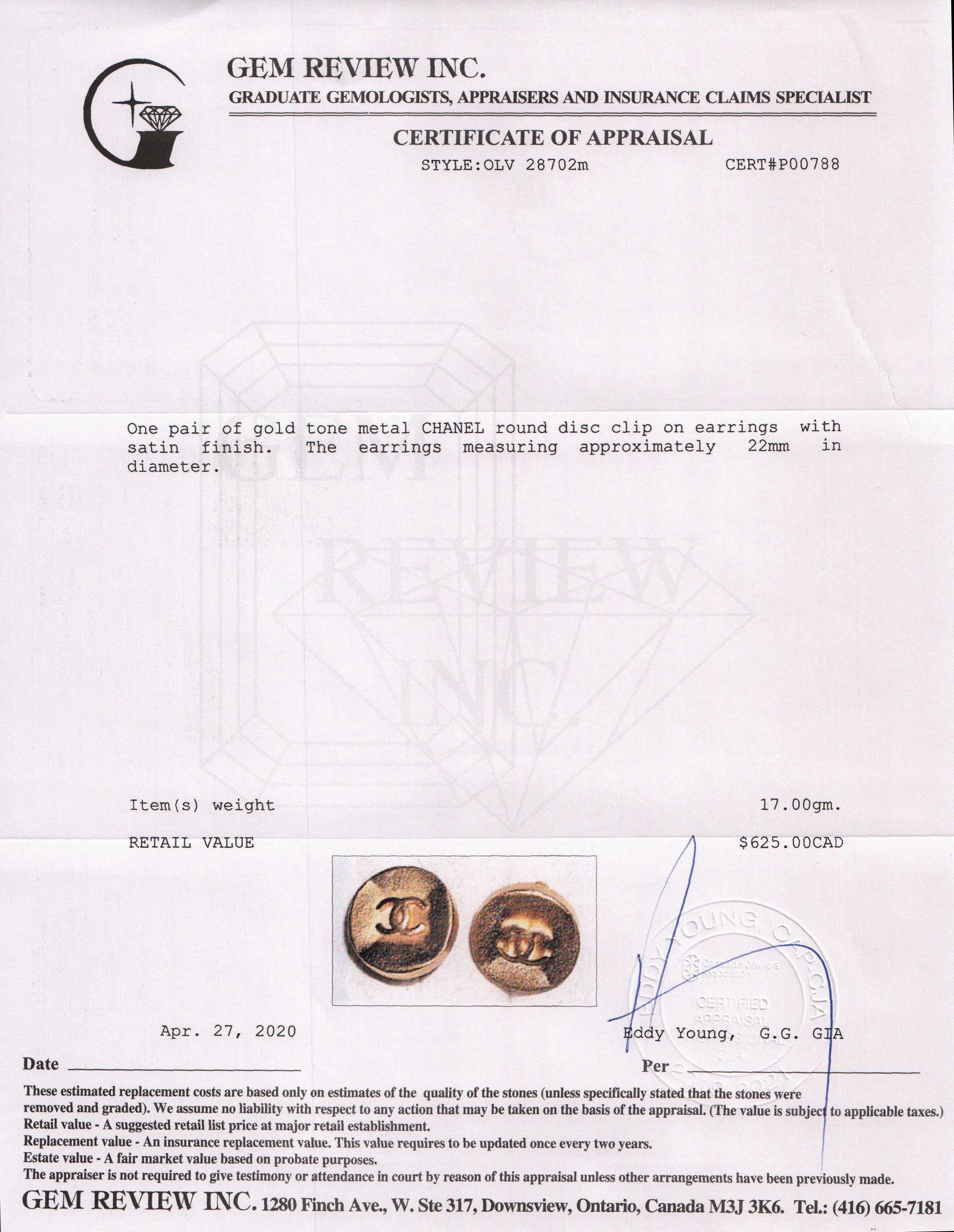 Chanel Vintage CC Clip-On Earrings