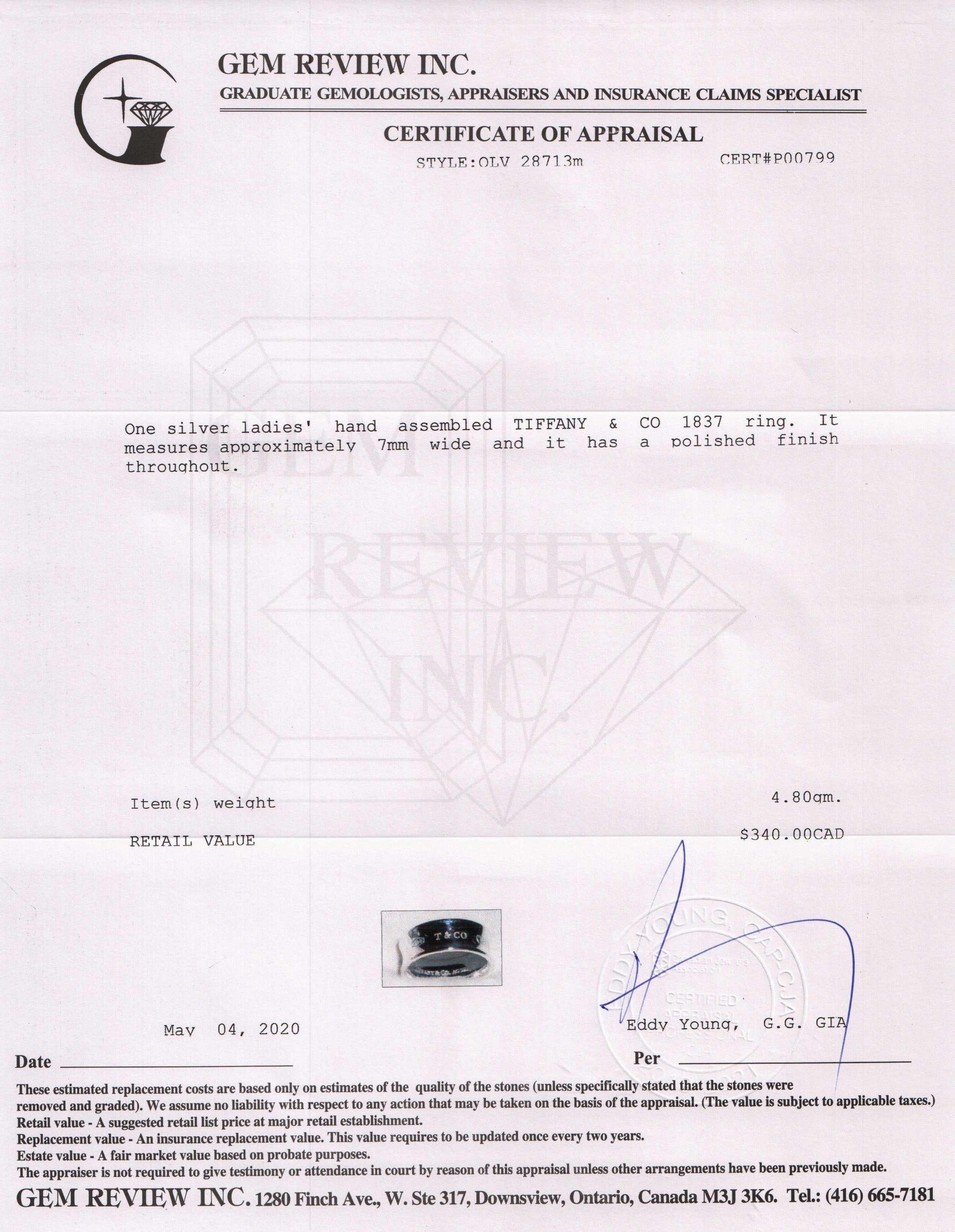 Tiffany & Co. 1837 Ring