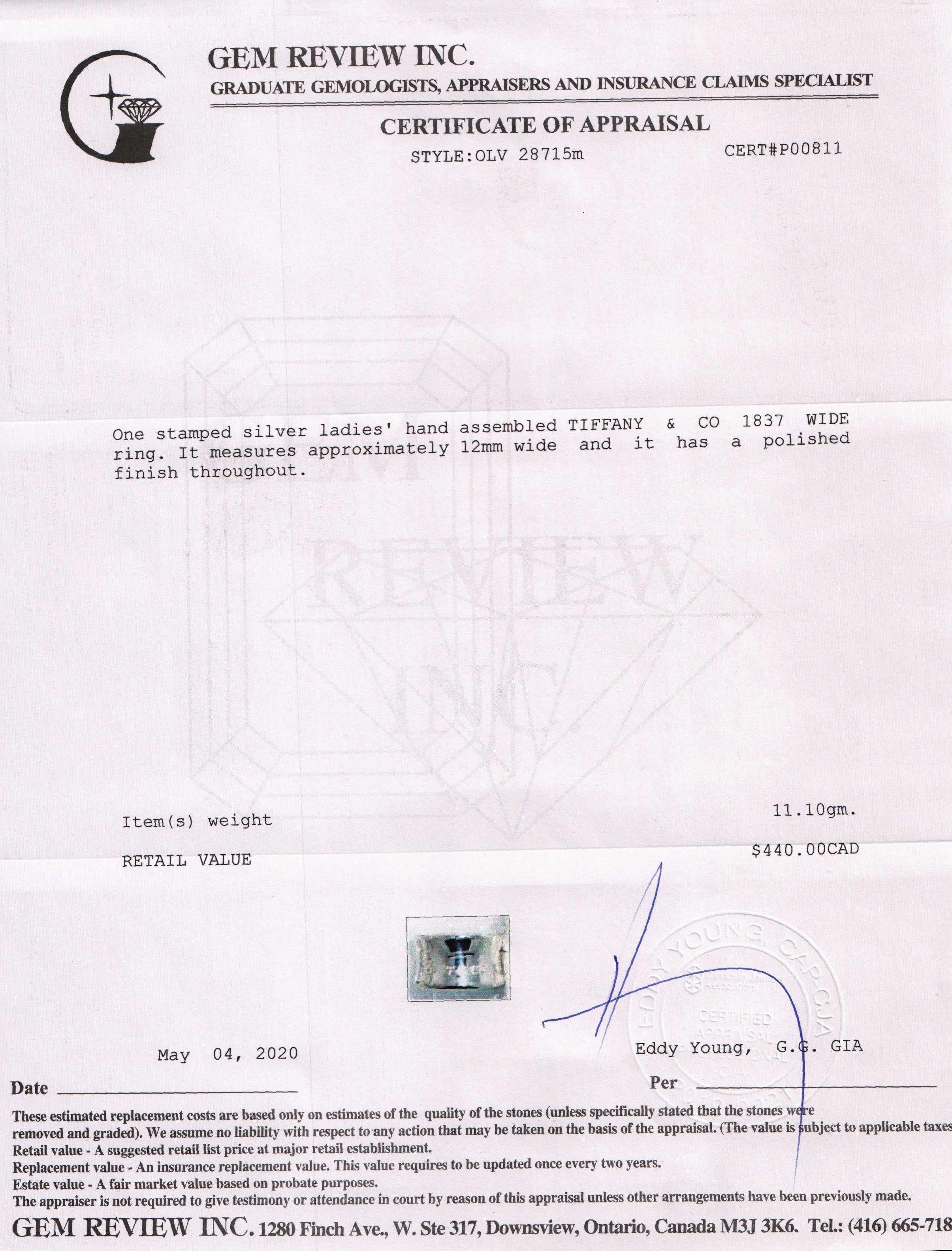 Tiffany & Co. 1837 Wide Ring