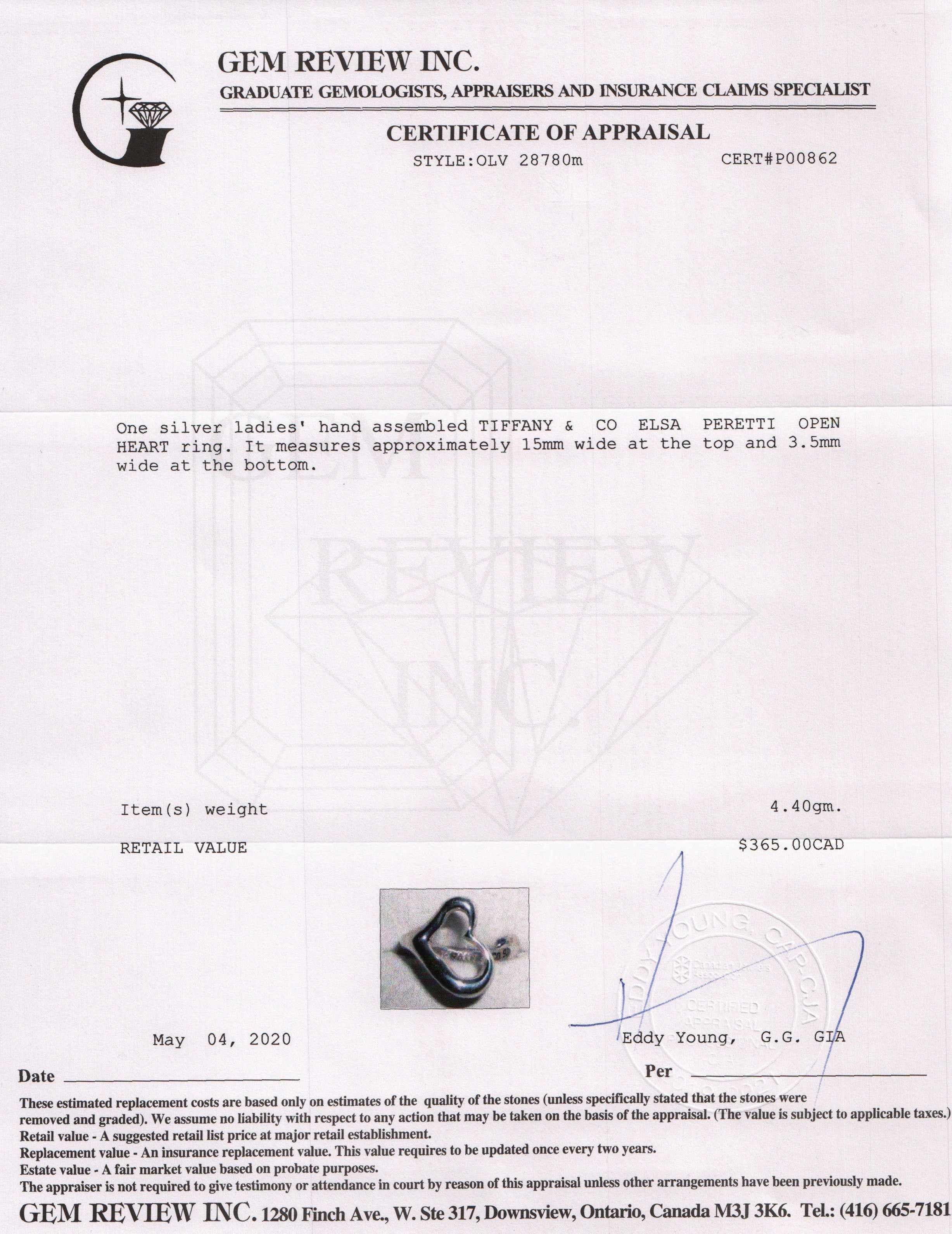 Tiffany & Co. Elsa Peretti Open Heart Ring