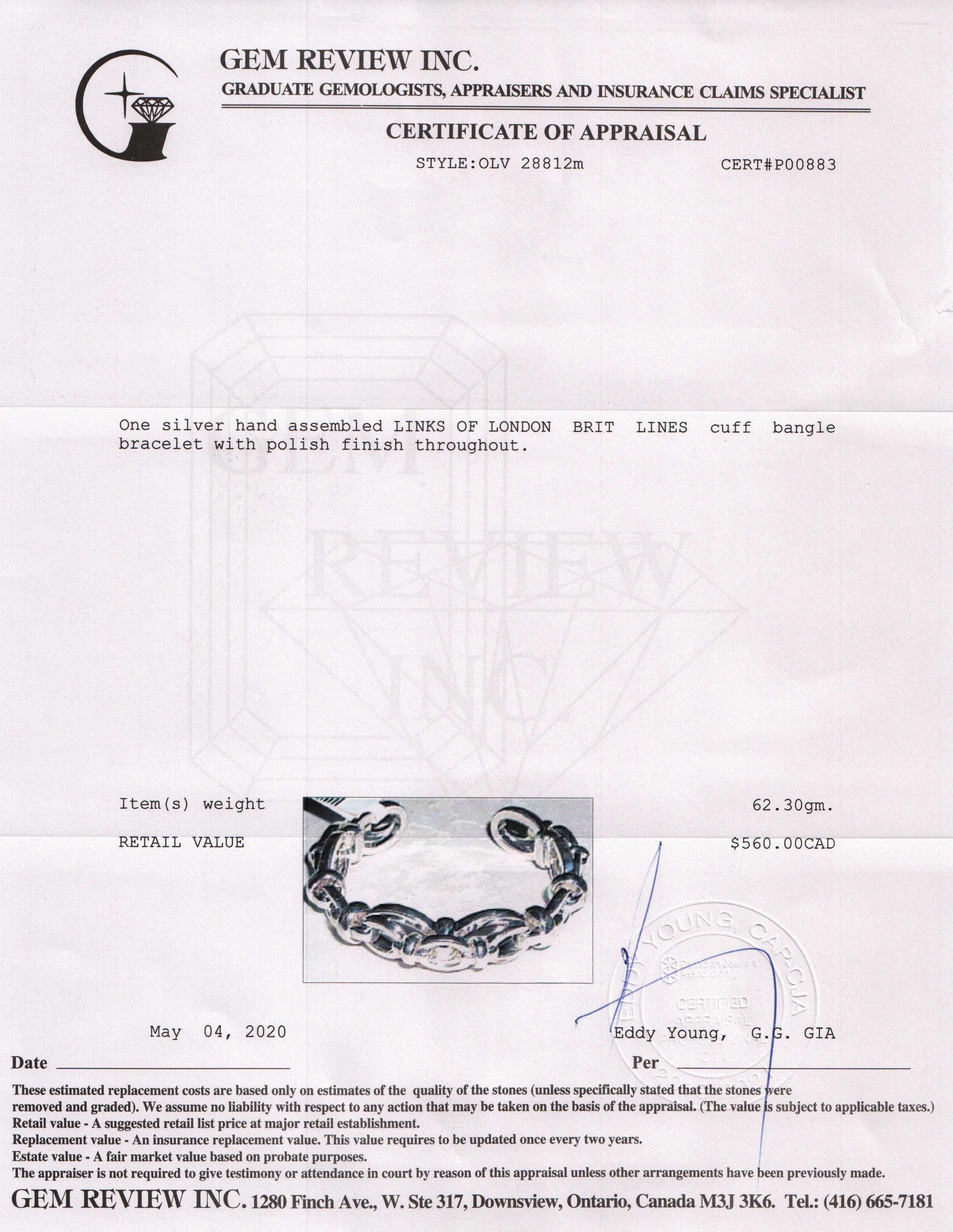Links of London Brit Lines Cuff Bracelet