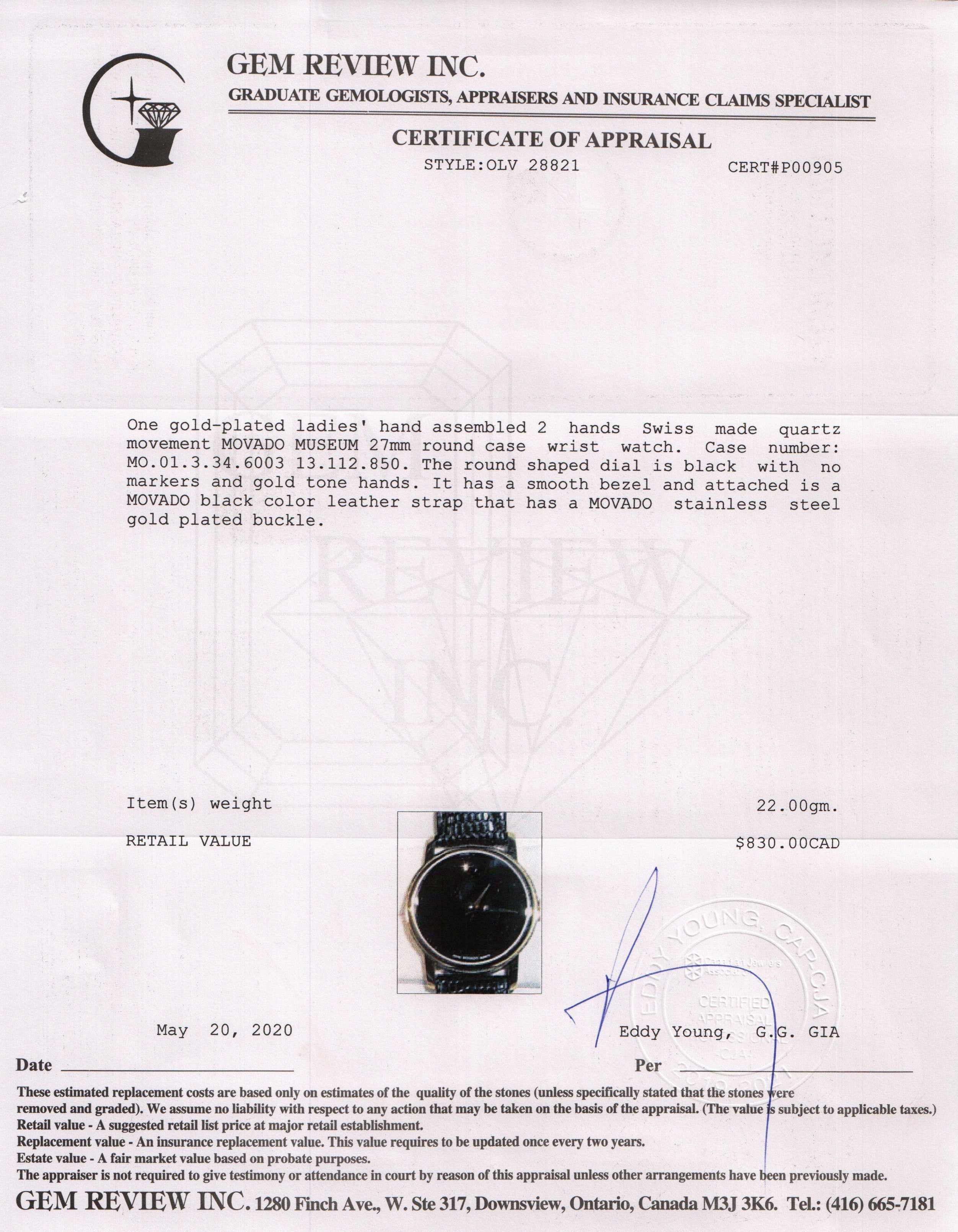 Movado Museum Classic Watch w/ Box