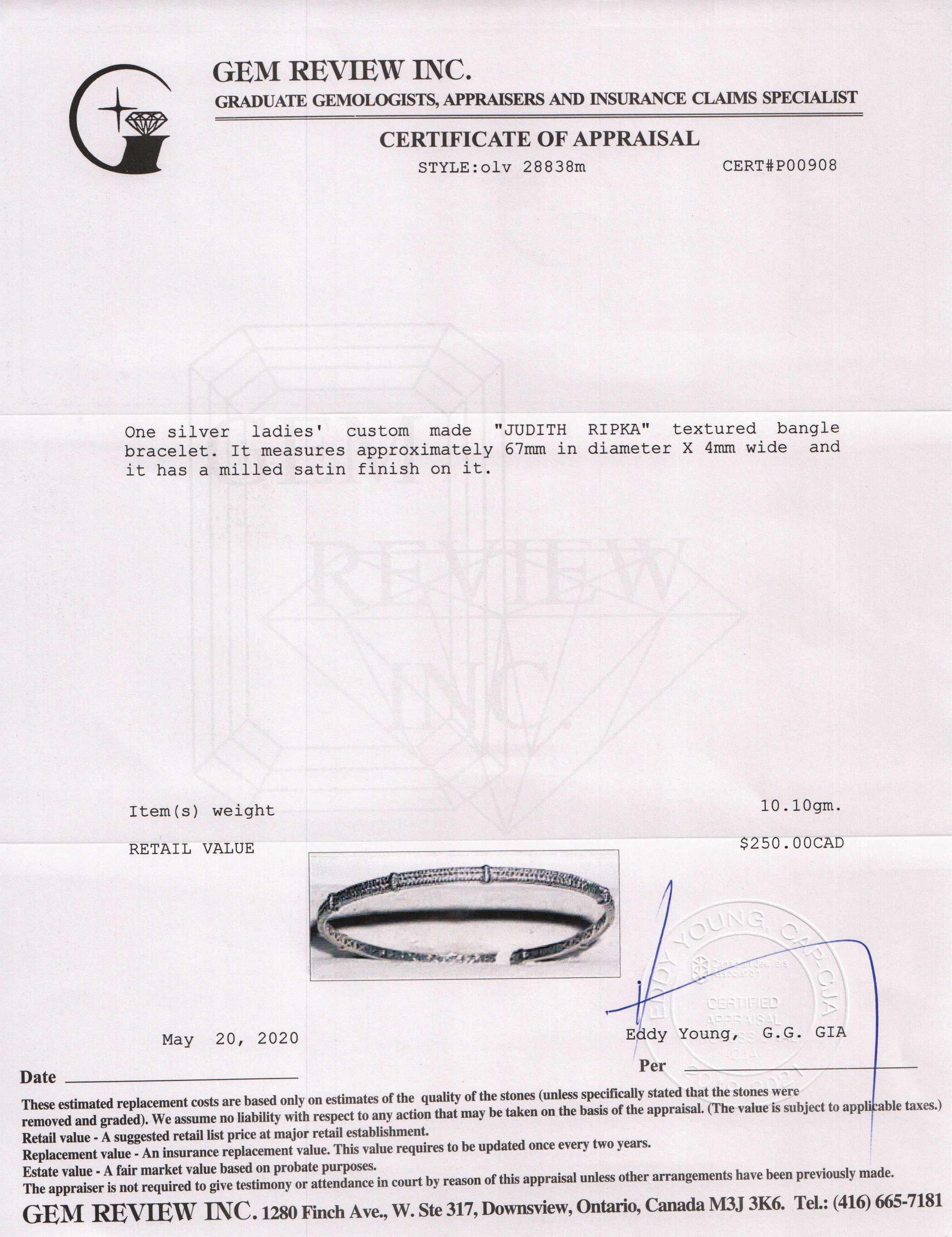 Judith Ripka Textured Bangle