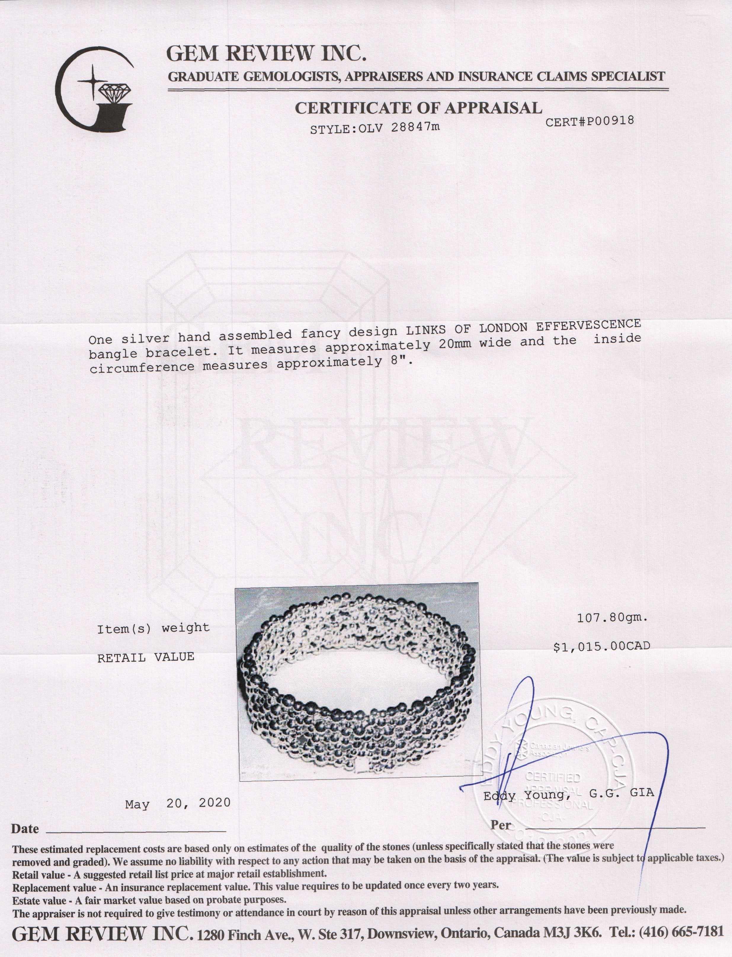 Links of London Effervescence Bubble Bangle Bracelet
