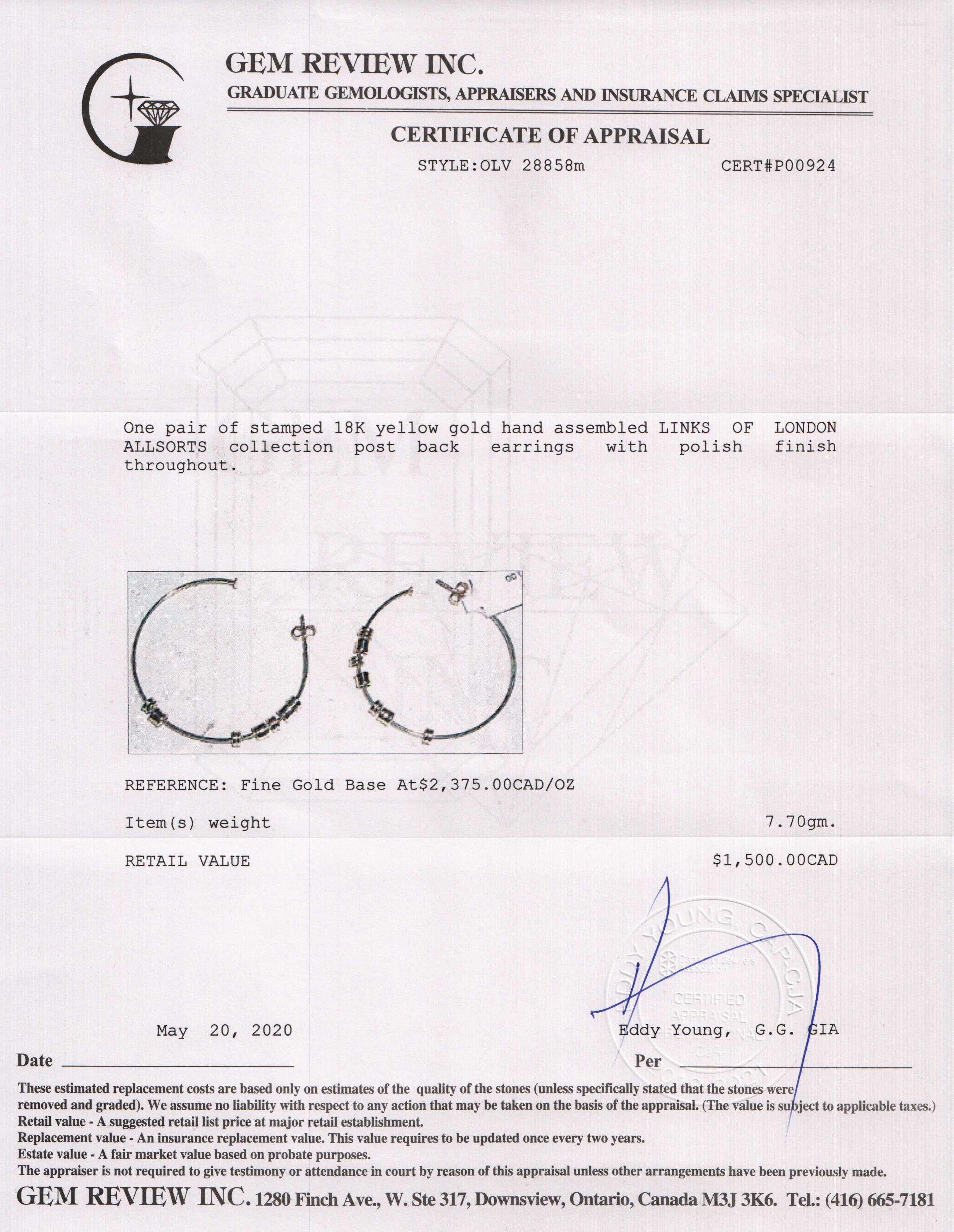 Links of London 18K Gold Allsorts Hoop Earrings