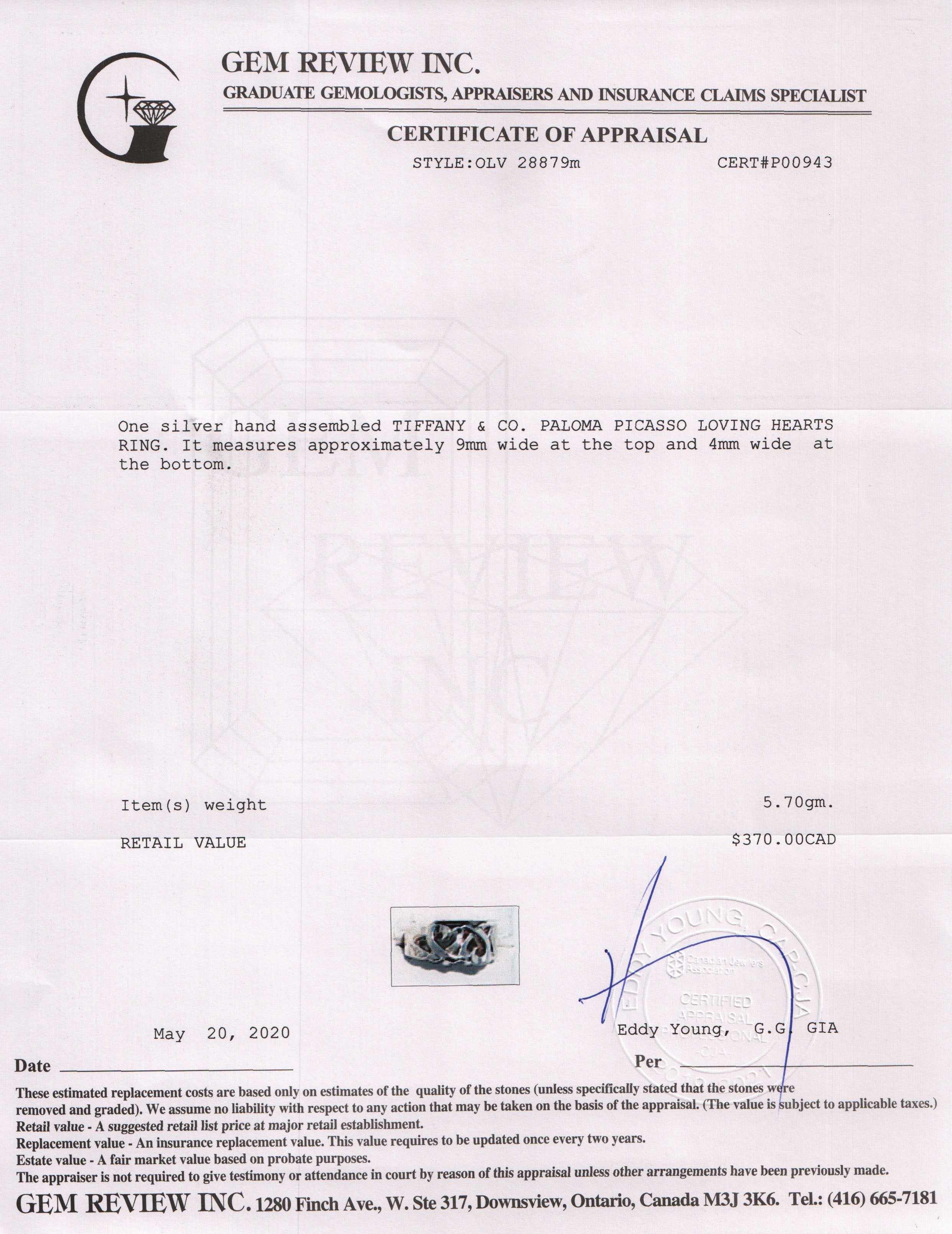 Tiffany & Co. Paloma Picasso Loving Heart Ring