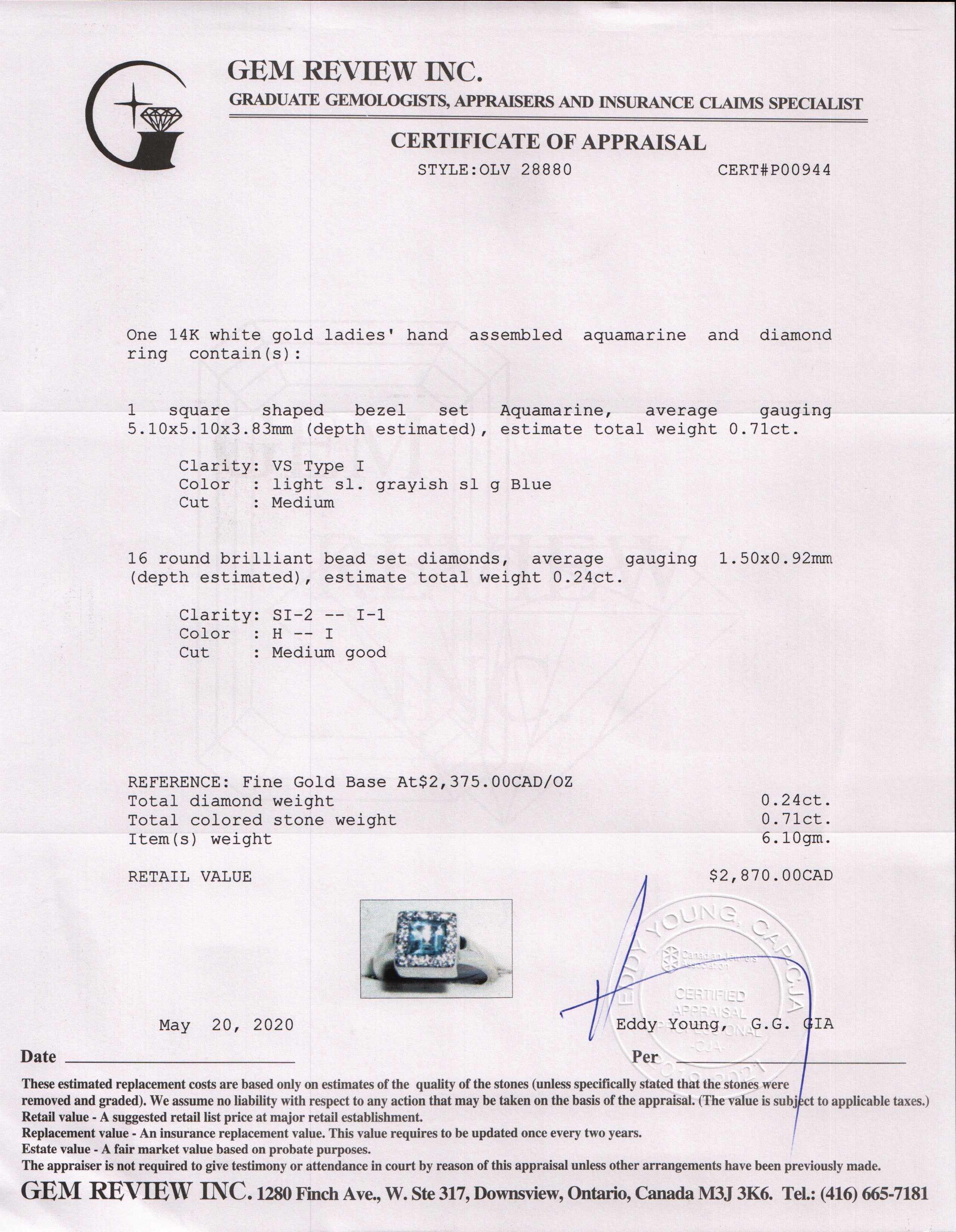 Aquamarine & Diamond Cocktail Ring