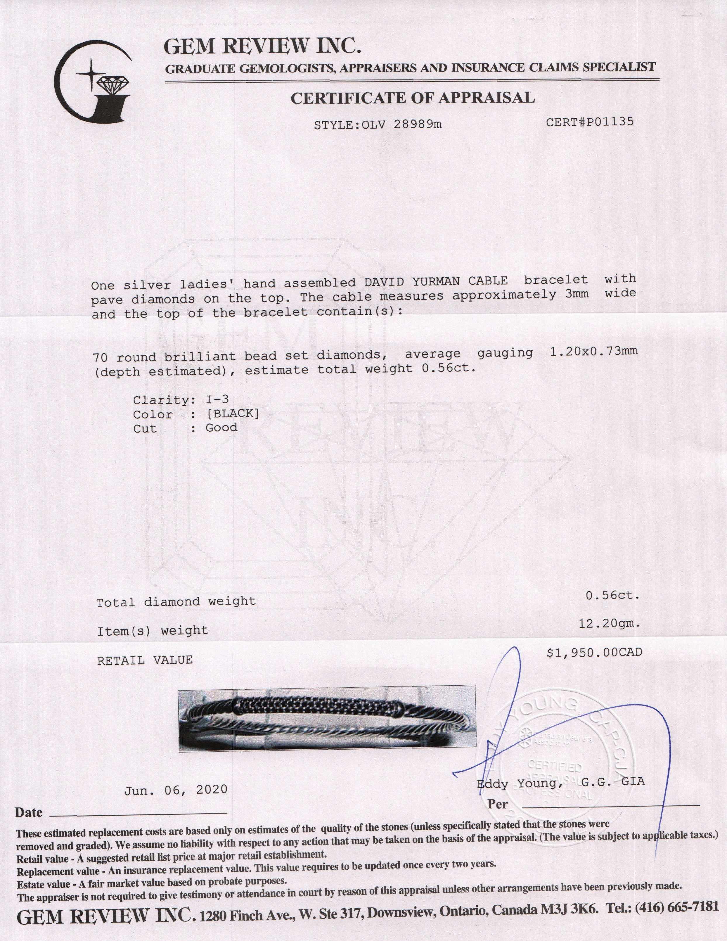 David Yurman Black Diamond Petite Pave Bracelet