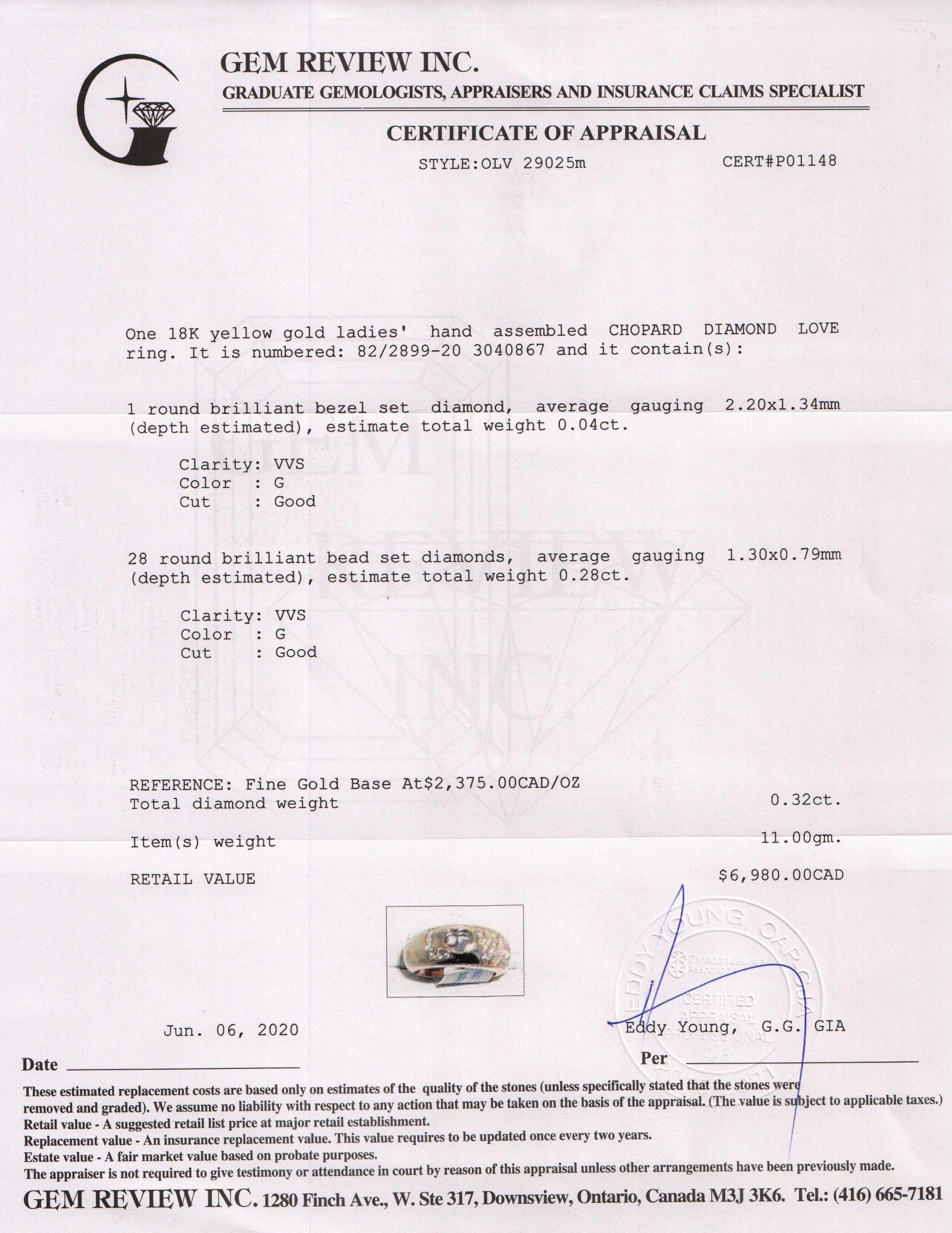 Chopard 18k Gold Diamond Love Ring