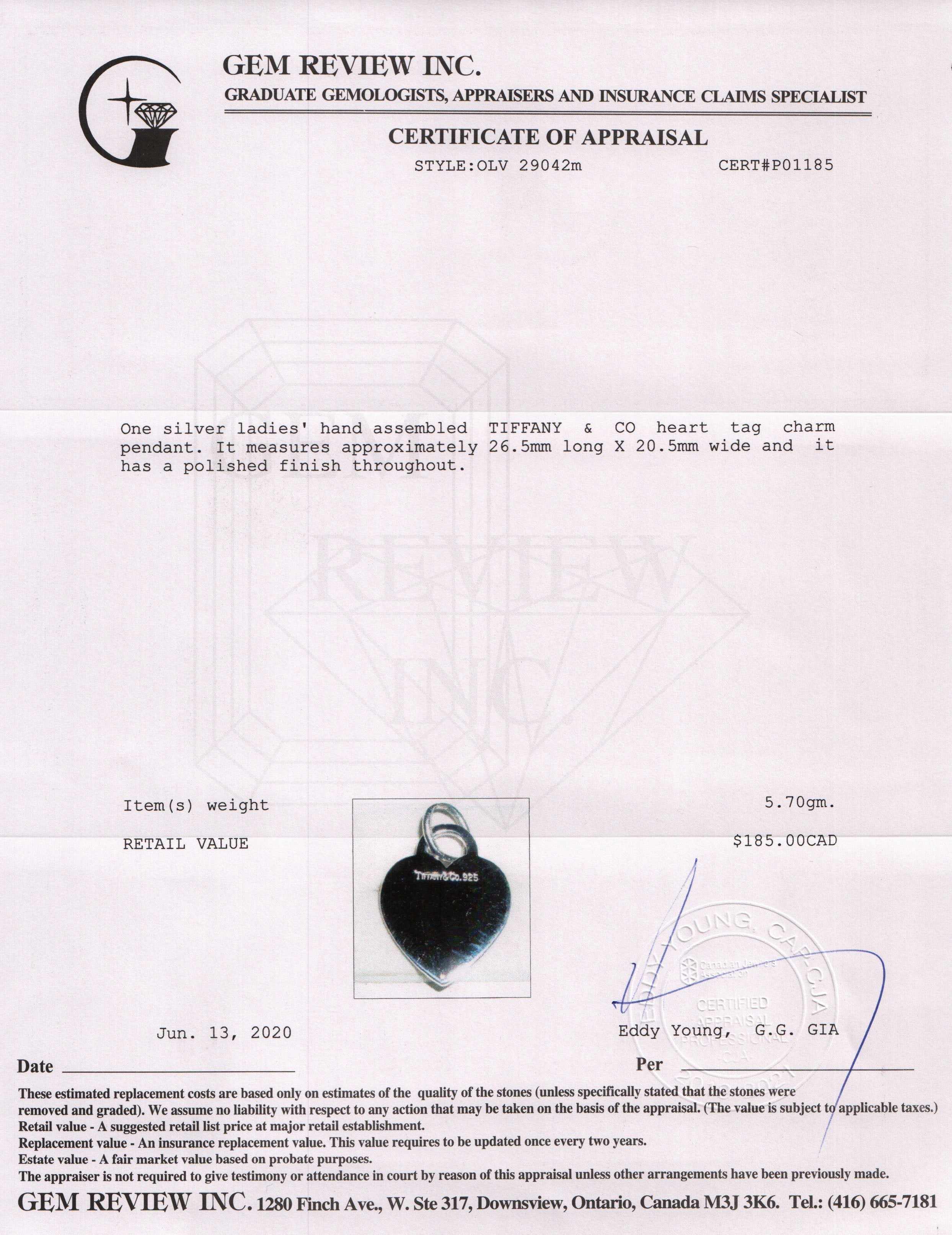 Tiffany & Co. Heart Tag Charm