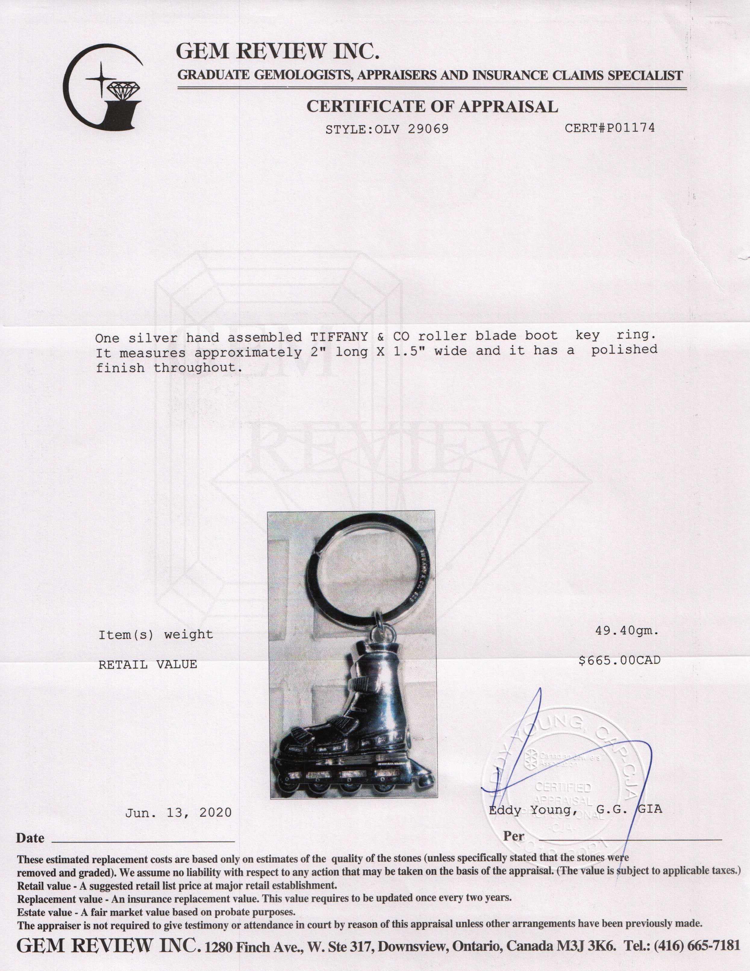 Tiffany & Co. Roller Blade Boot Key Ring