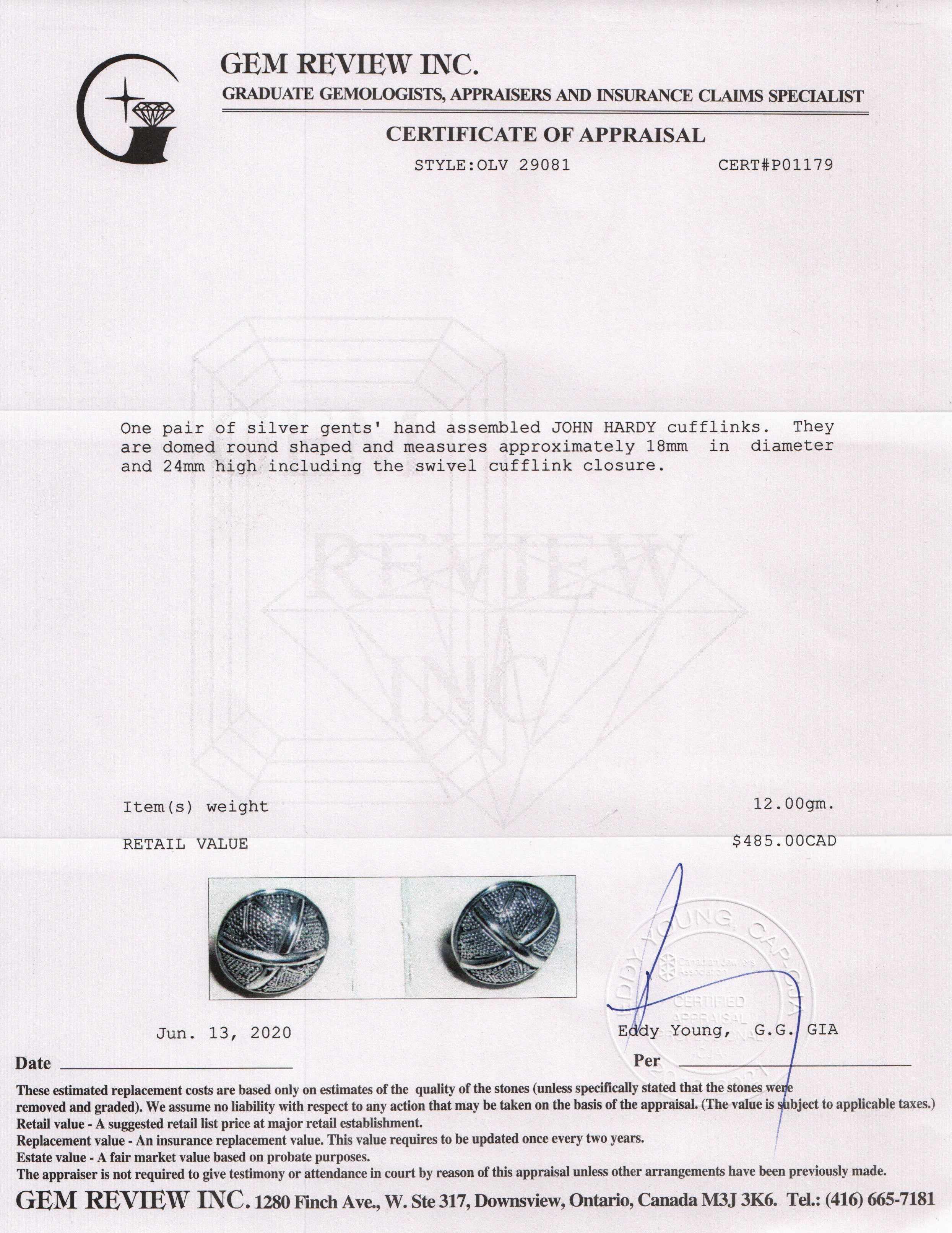 John Hardy Cufflinks