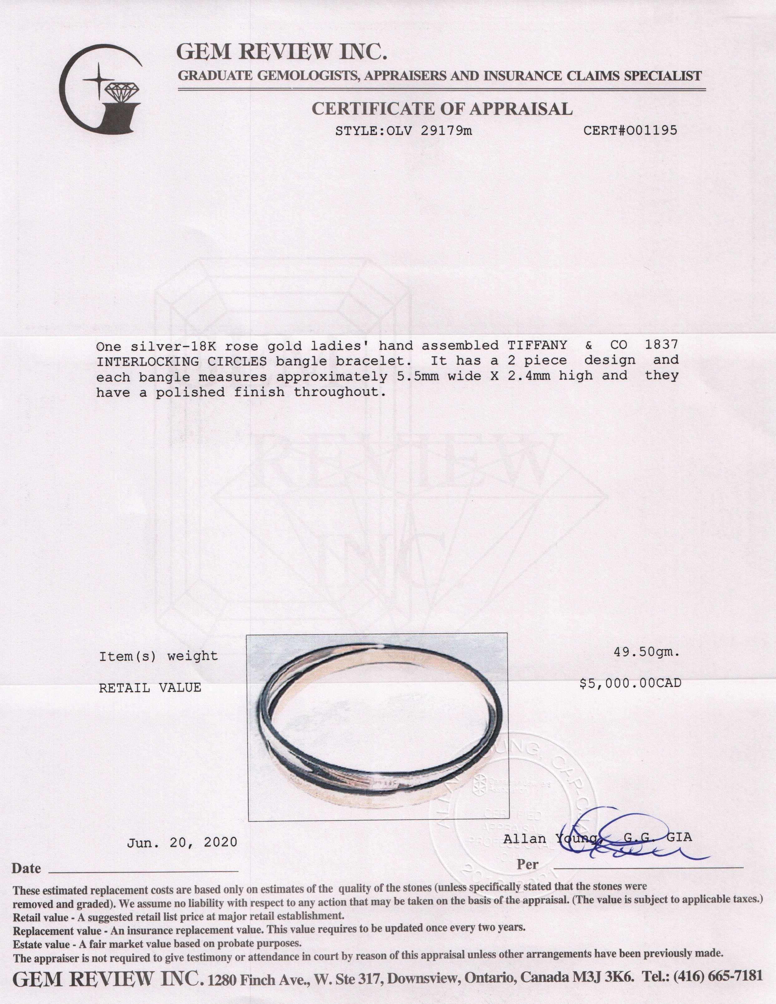 Tiffany & Co. Two-Tone 1837 Interlocking Circles Bangle