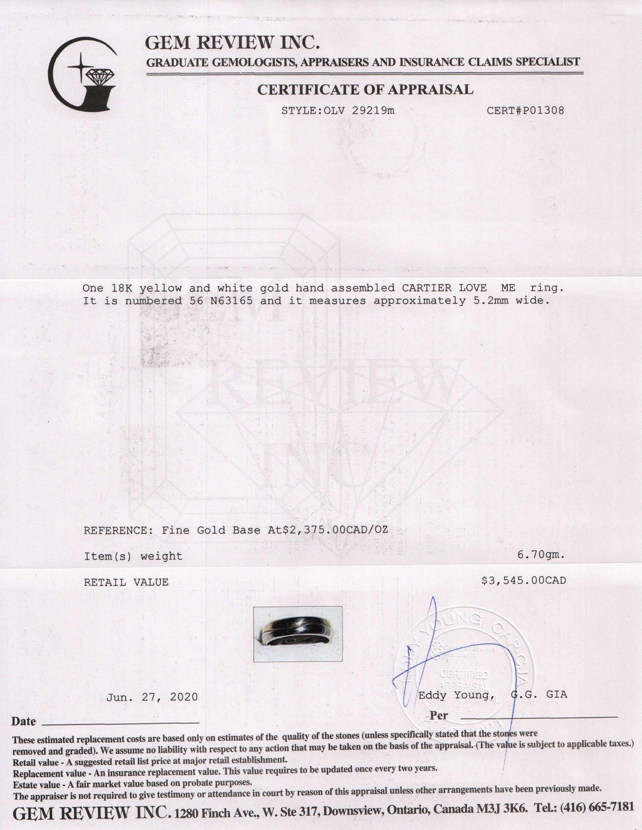 Cartier Two-Tone Love Me Ring Set Band