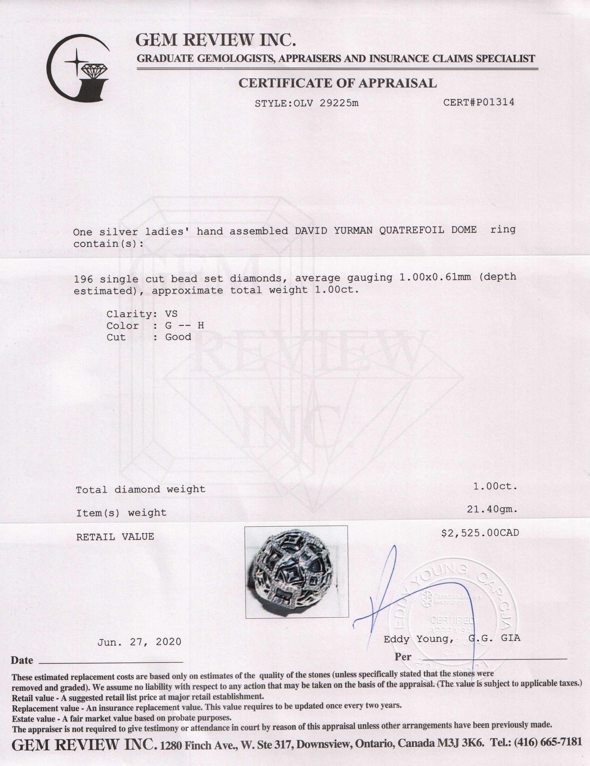 David Yurman Diamond Quatrefoil Dome Ring