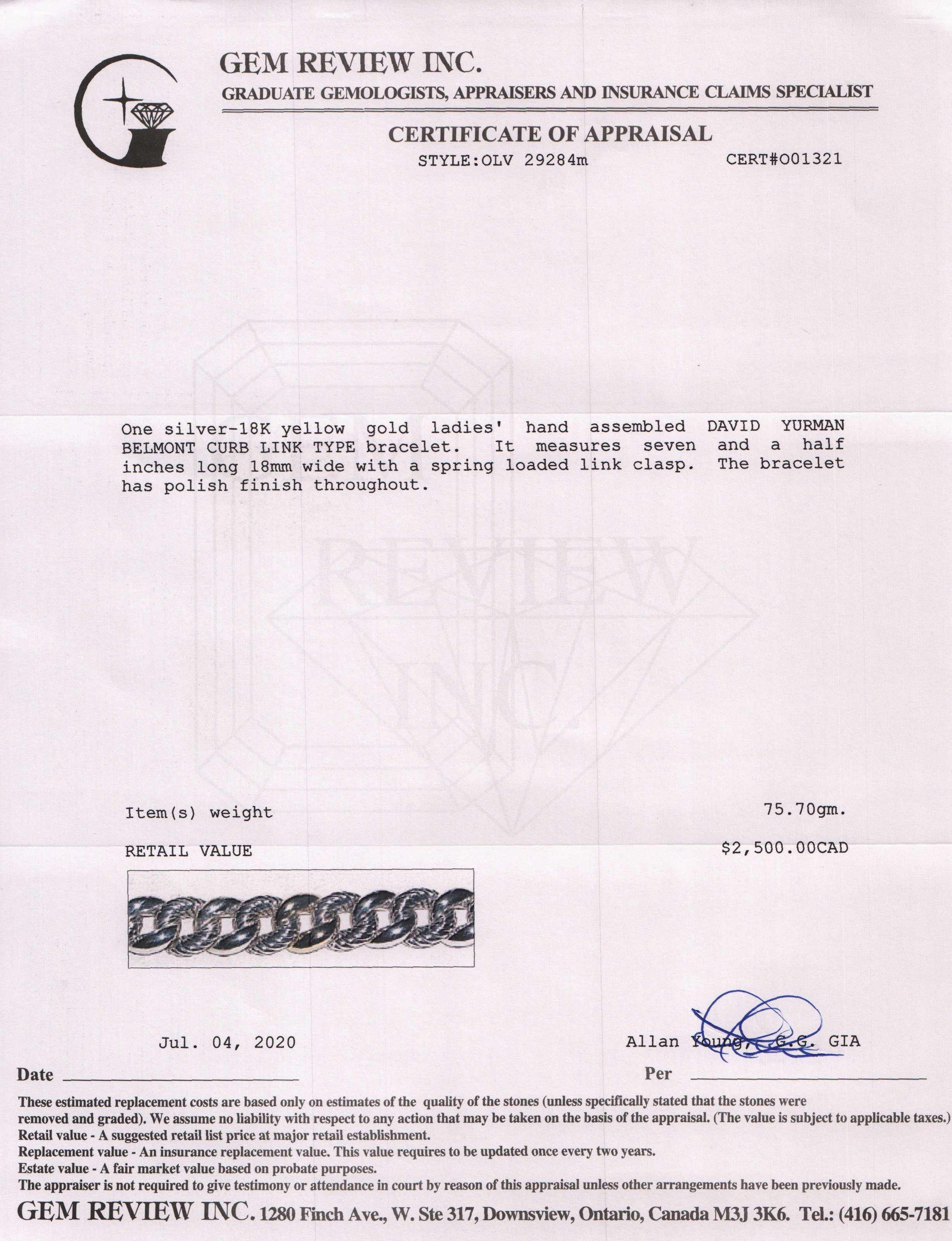 David Yurman Two-Tone Belmont Curb Link Bracelet