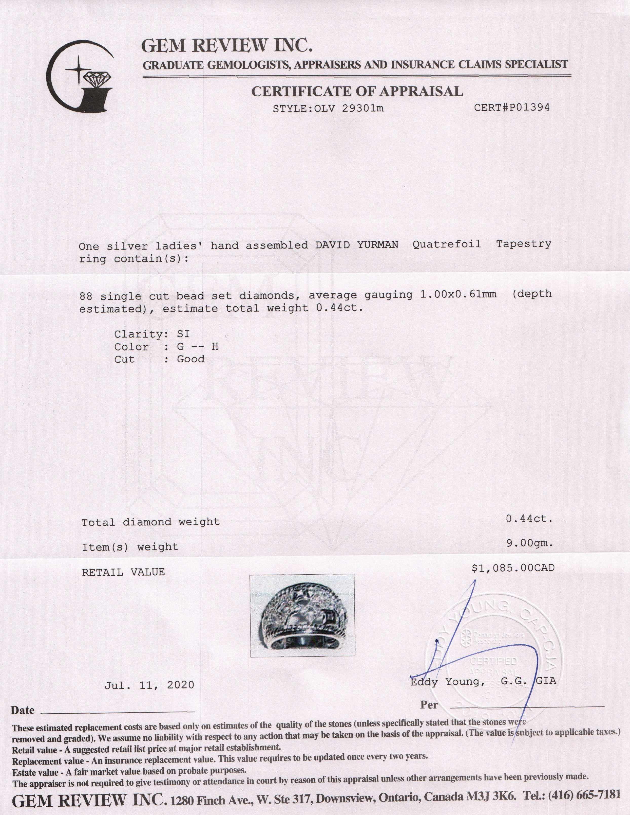 David Yurman Pave Diamond Quatrefoil Ring