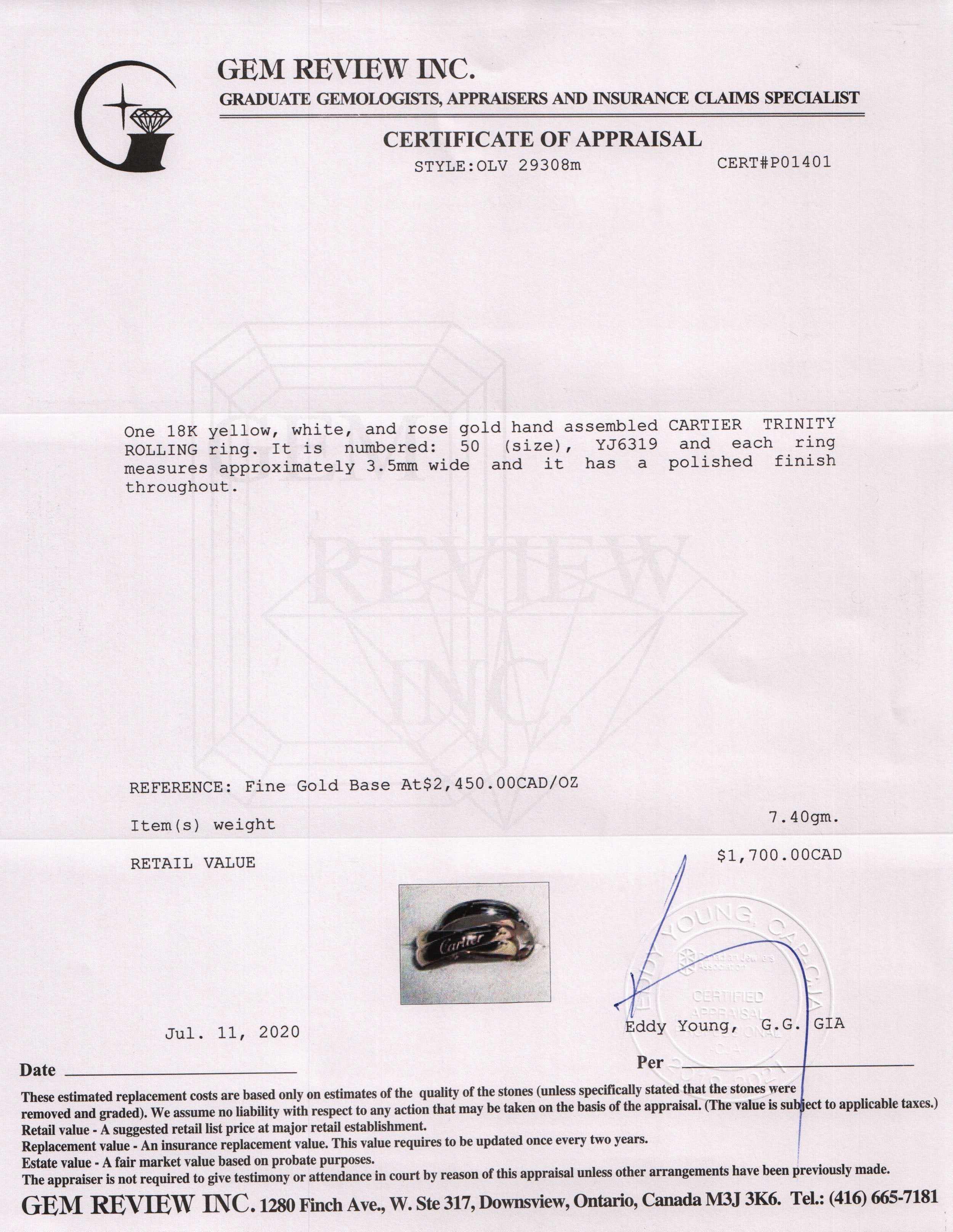 Cartier Trinity Rolling Ring