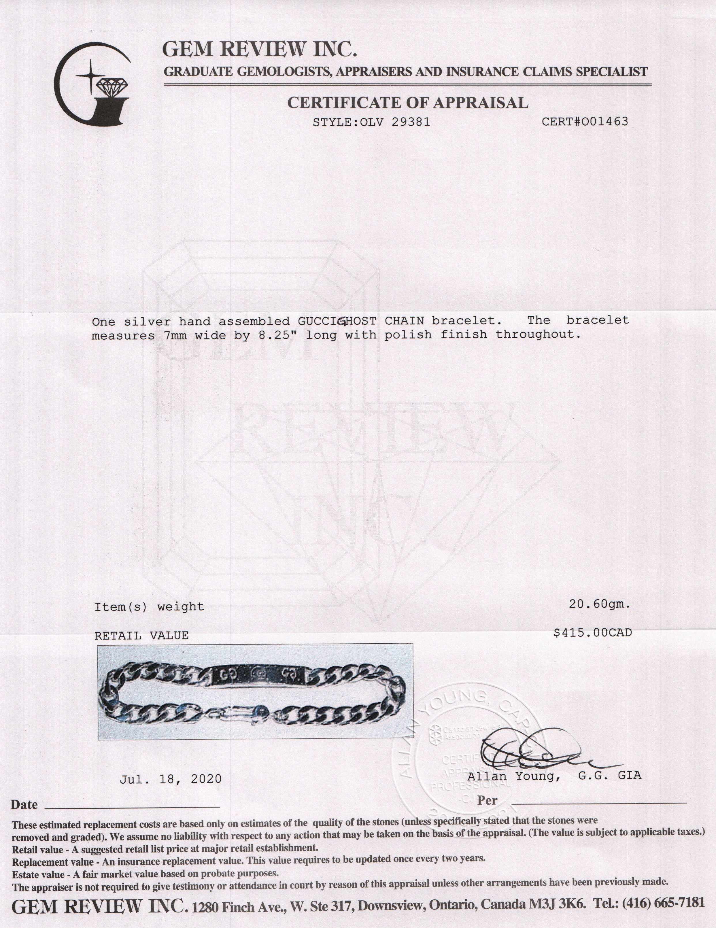 Gucci GucciGhost Chain Bracelet