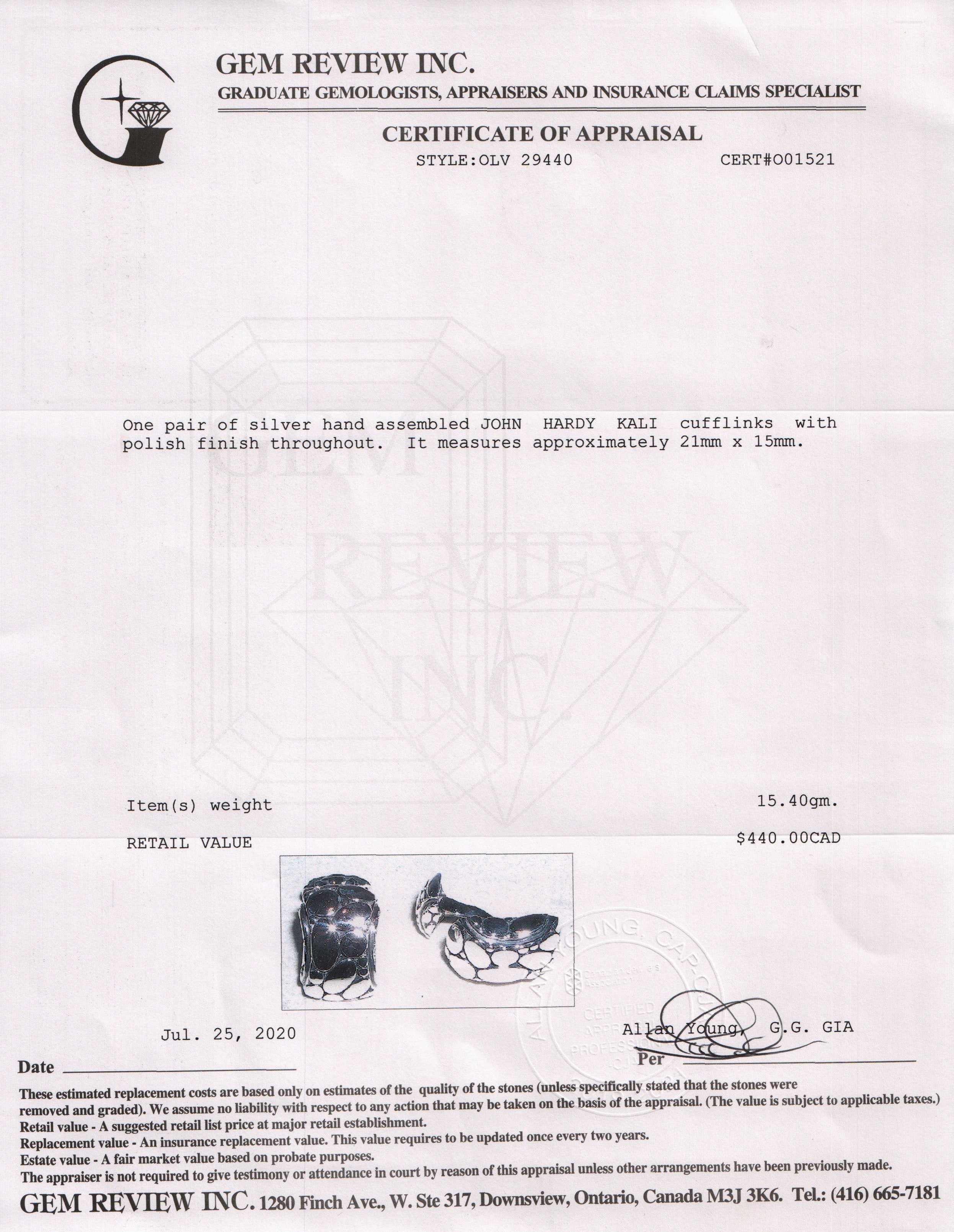 John Hardy Kali Cufflinks