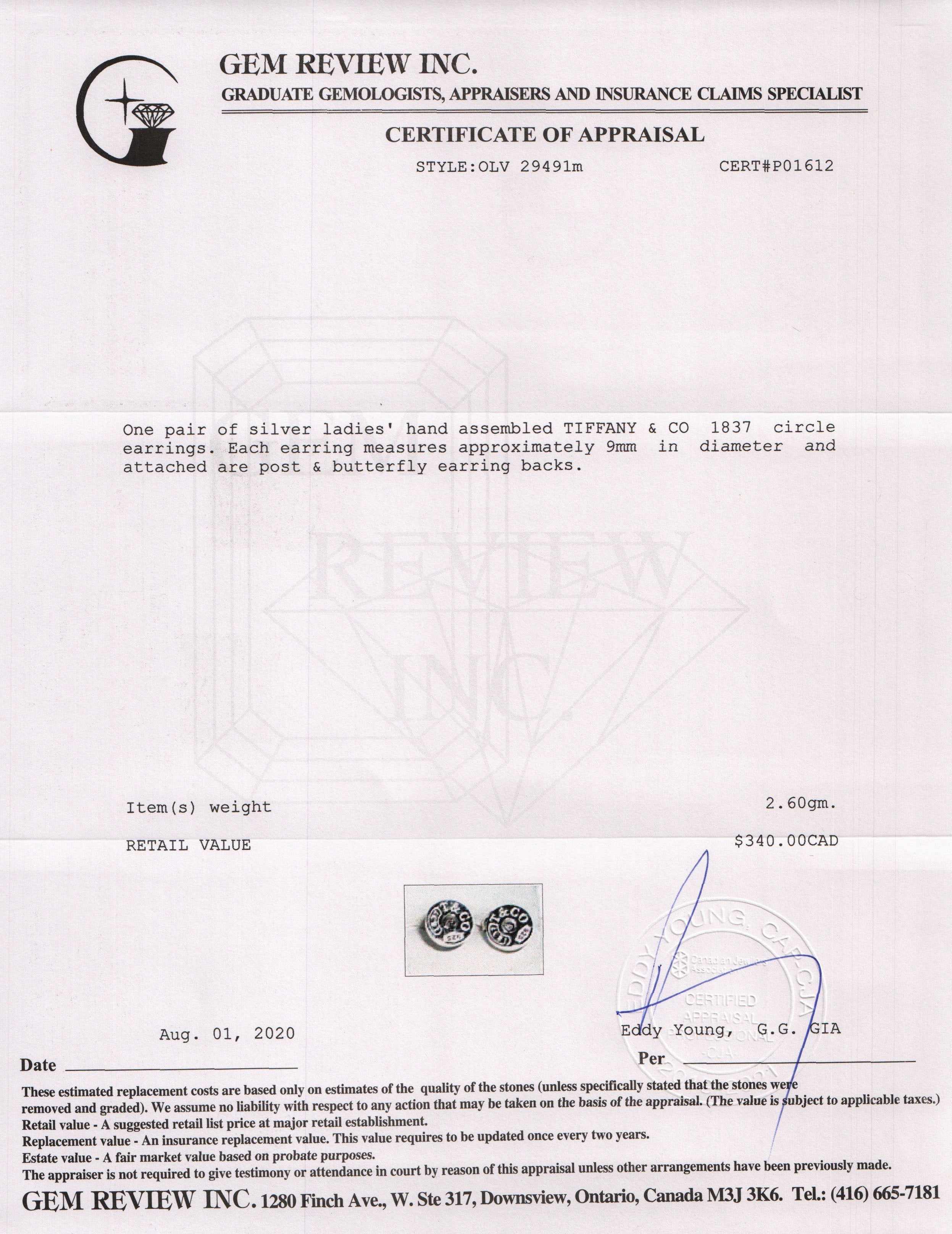 Tiffany & Co. 1837 Circle Earrings