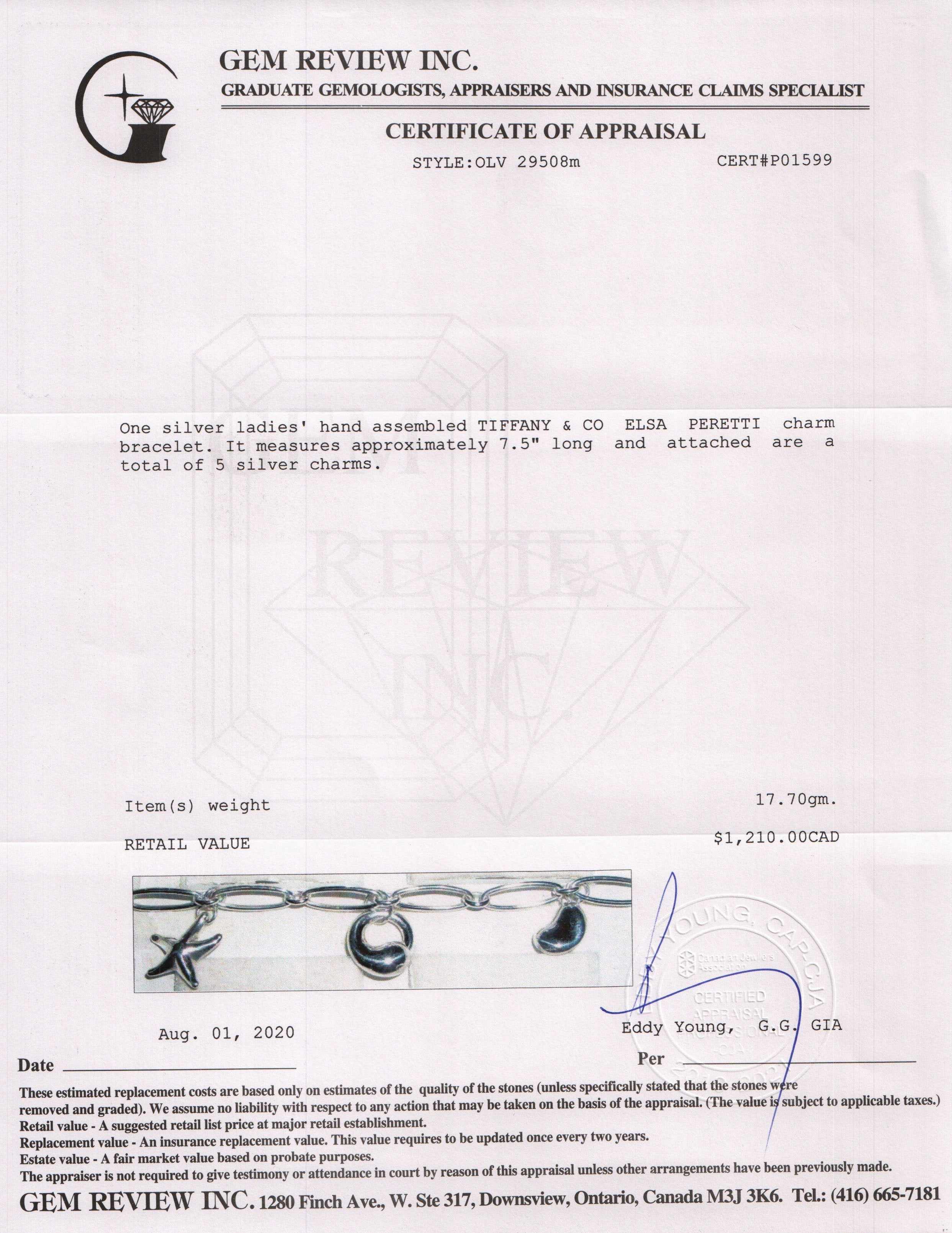 Tiffany & Co. Elsa Peretti Charm Bracelet