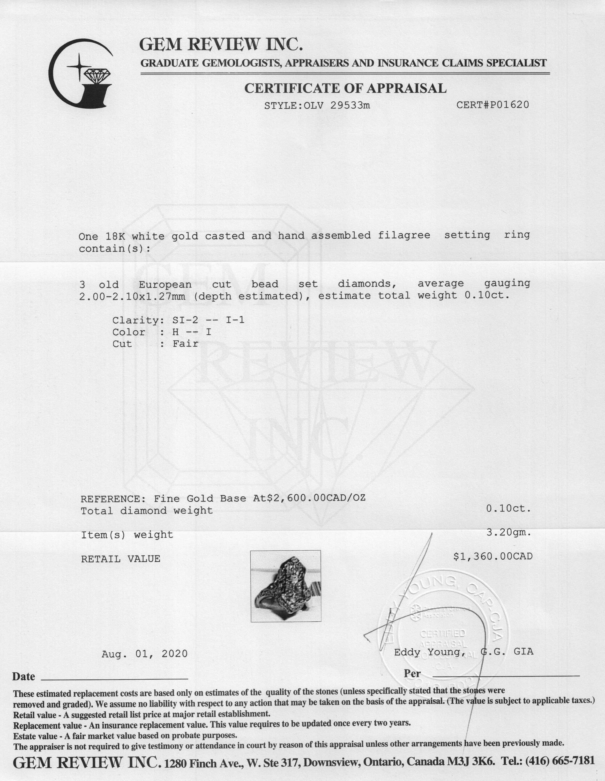 Antique Filigree Diamond Ring