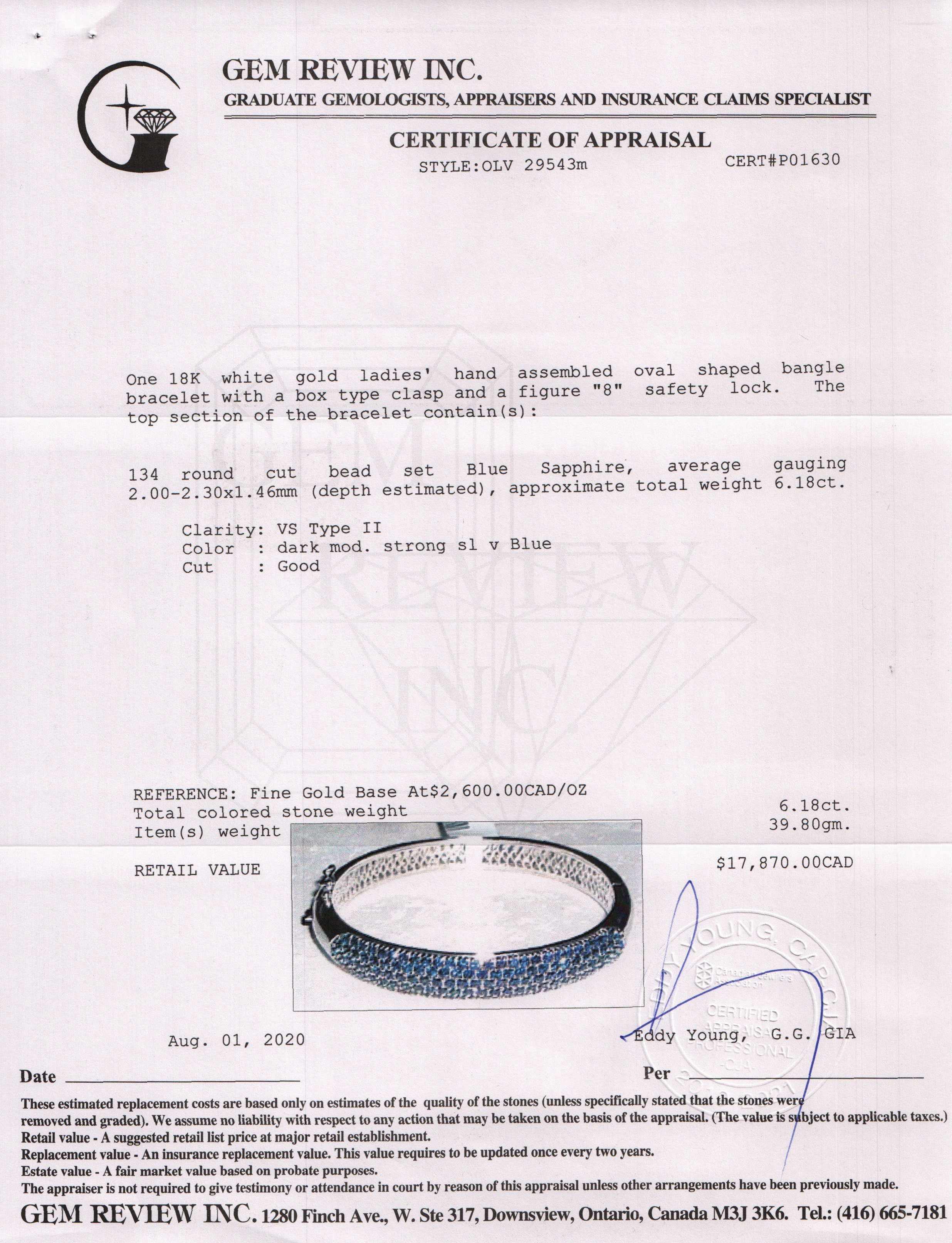 Pave Blue Sapphire Bangle Bracelet