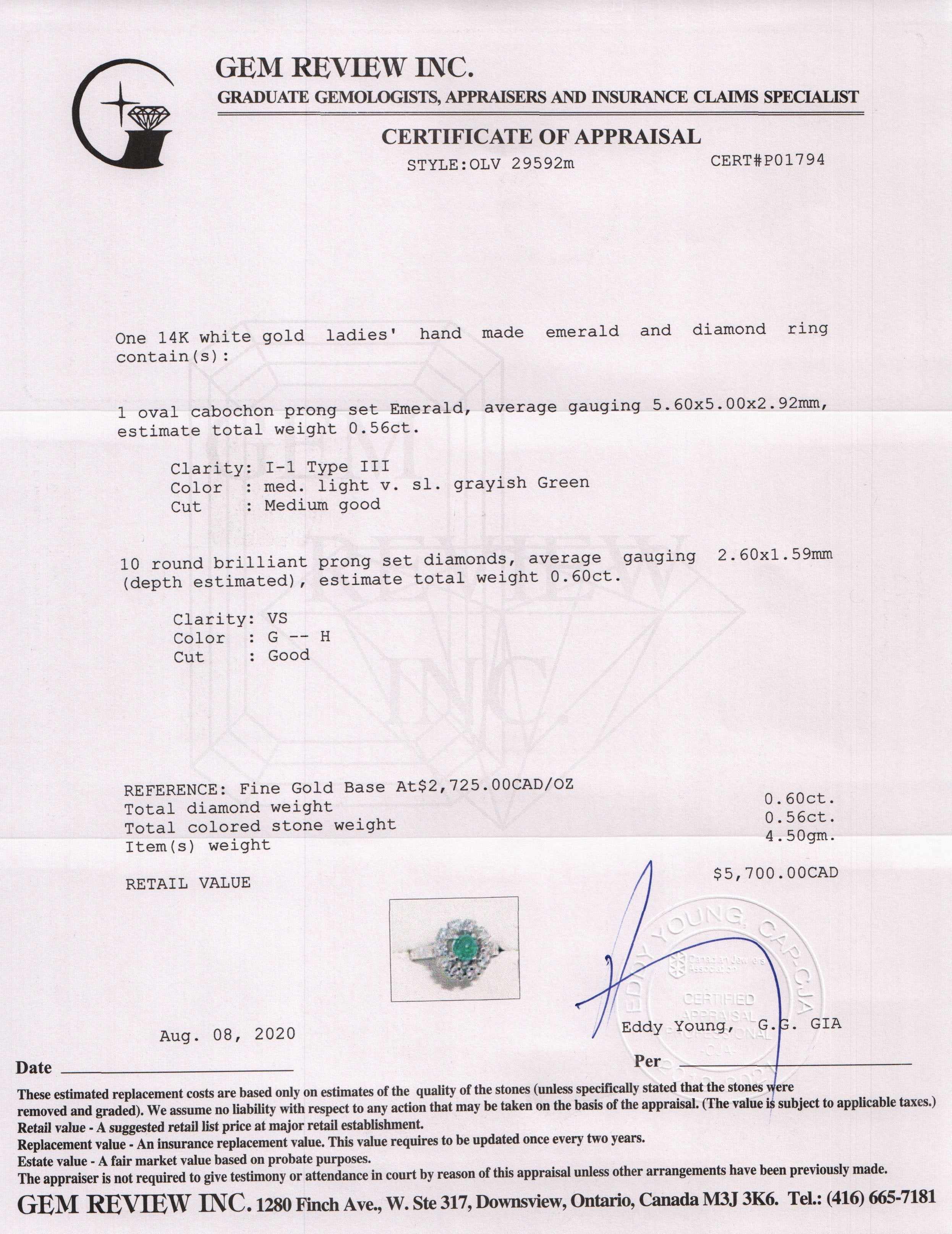 Emerald and Diamond Ring