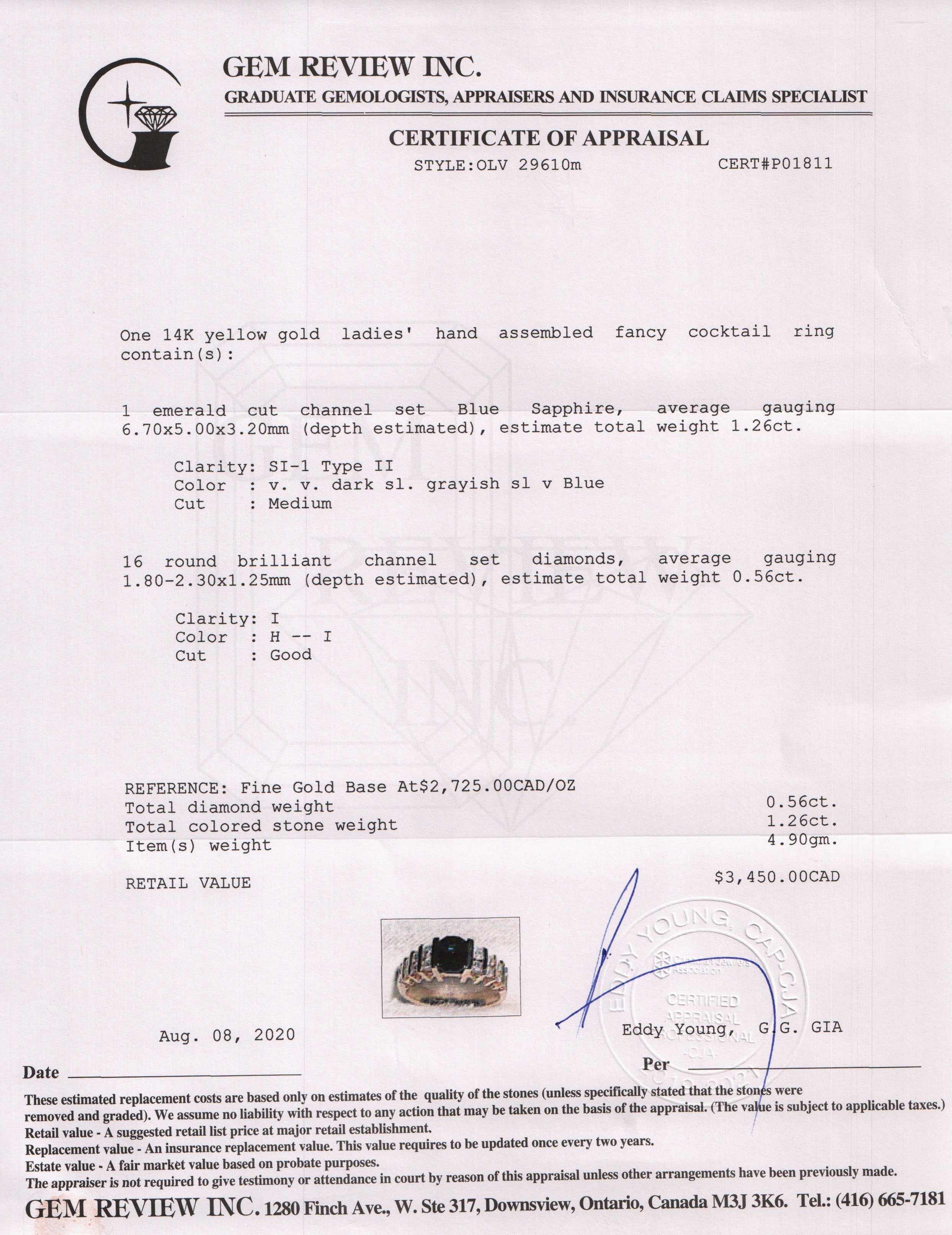 Blue Sapphire and Diamond Cocktail Ring