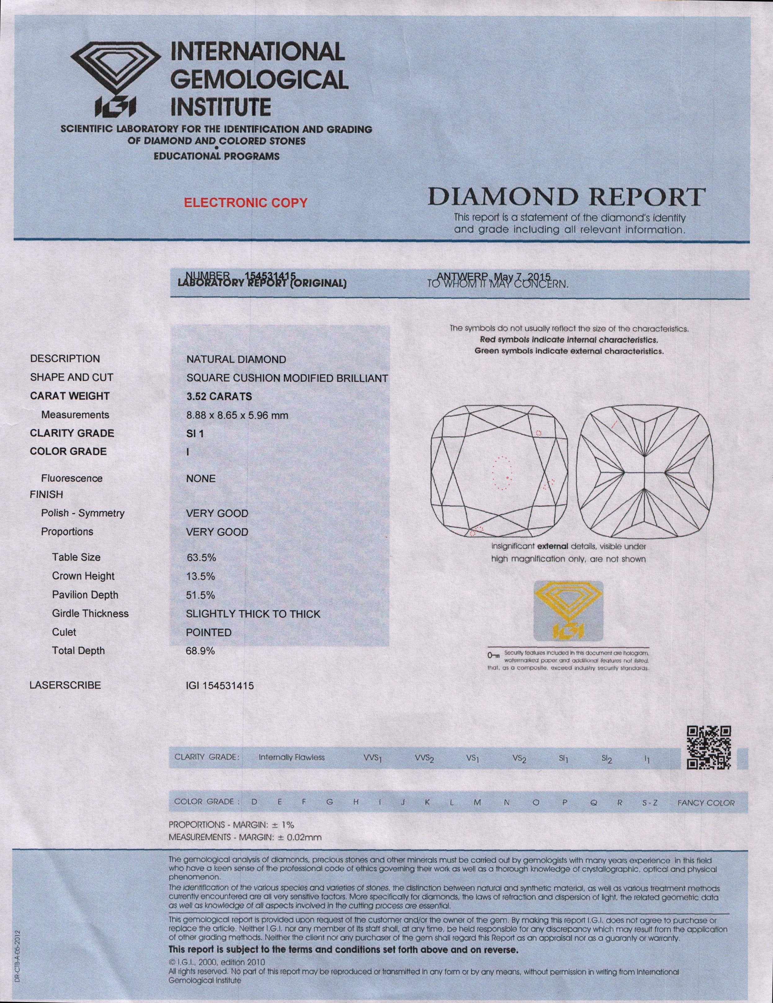 Diamond 3.52 ct. Engagement Ring