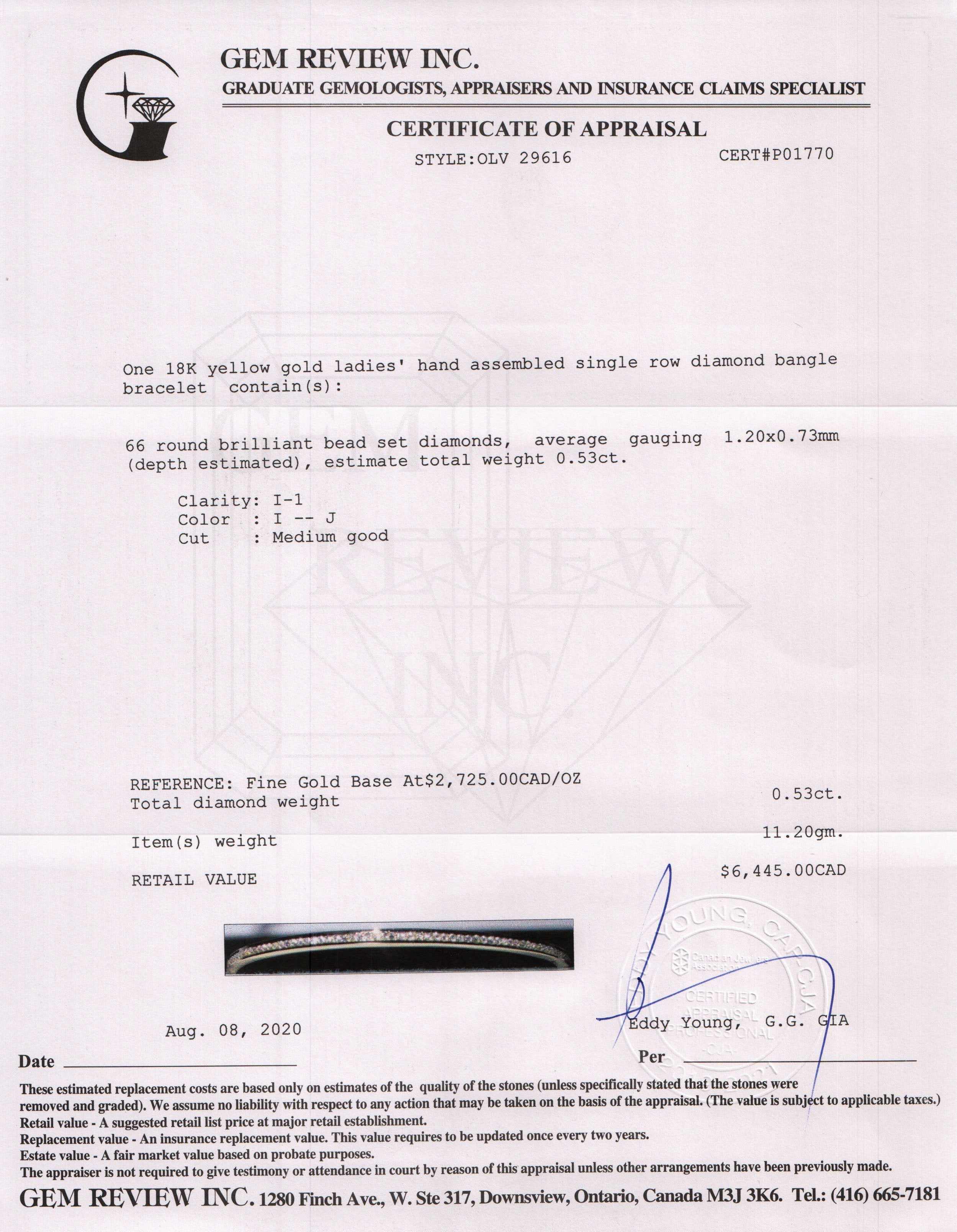 Diamond 18k Gold Bangle Bracelet