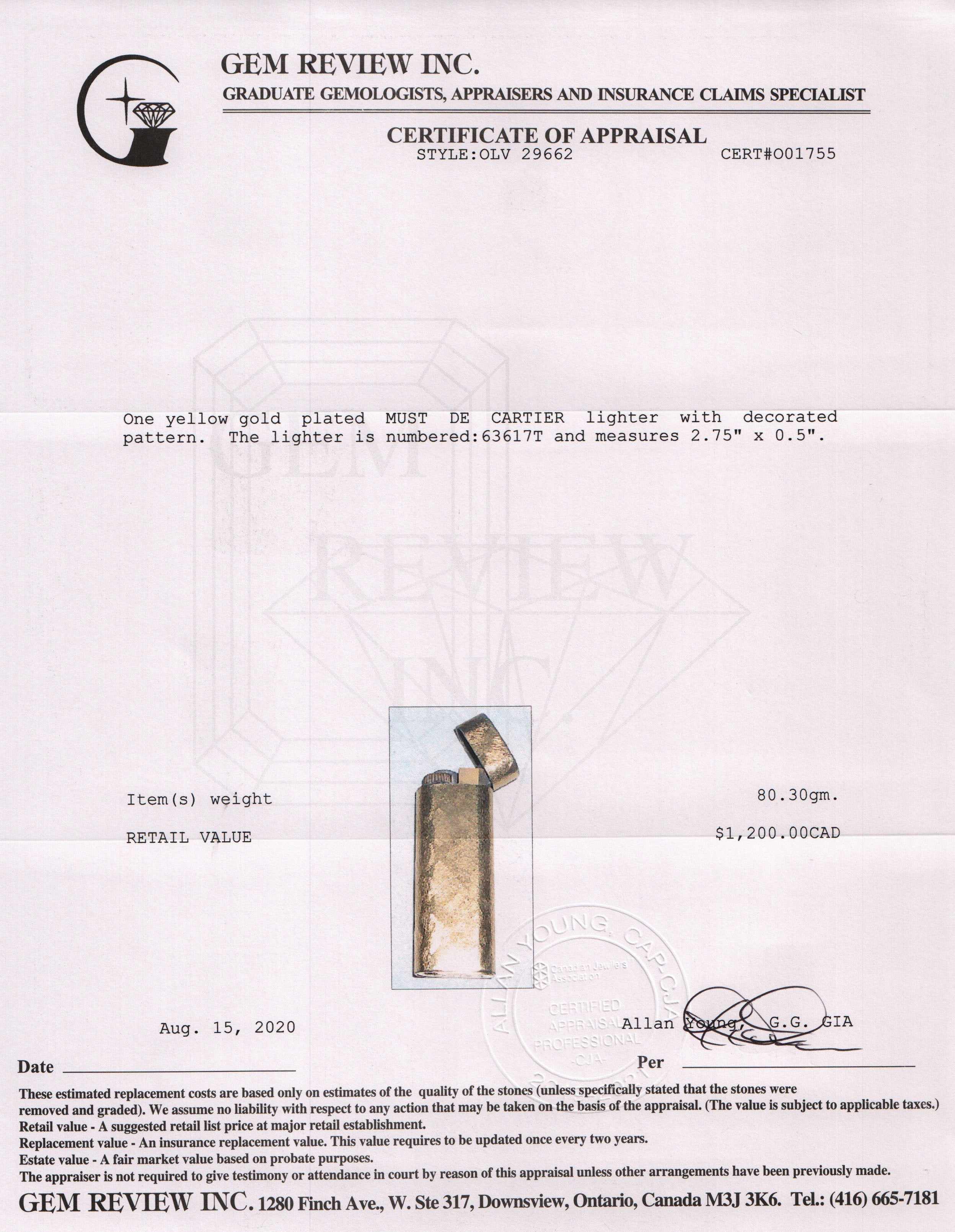 Cartier Must de Cartier Lighter