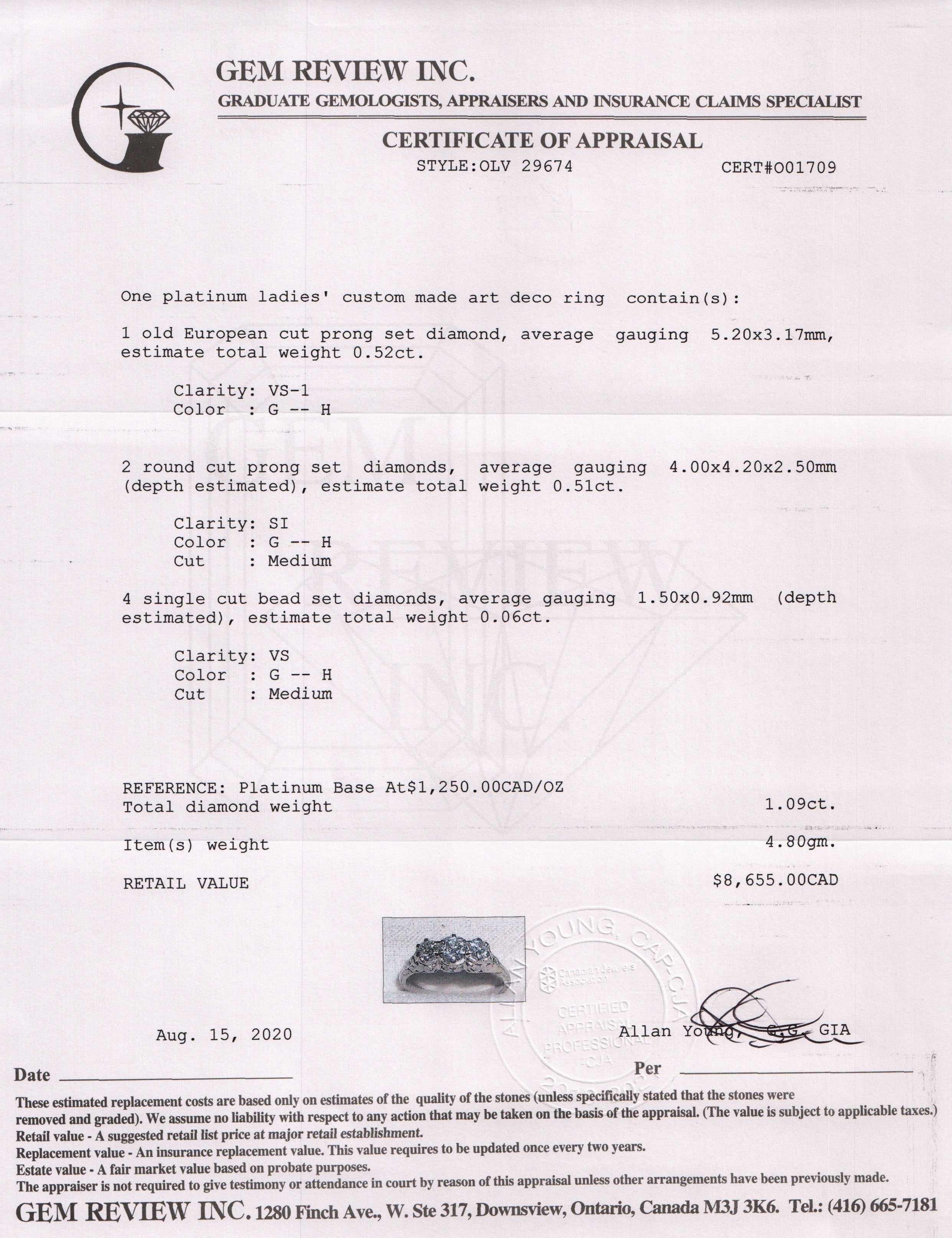 Antique Platinum Art Deco Three Stone Diamond Ring