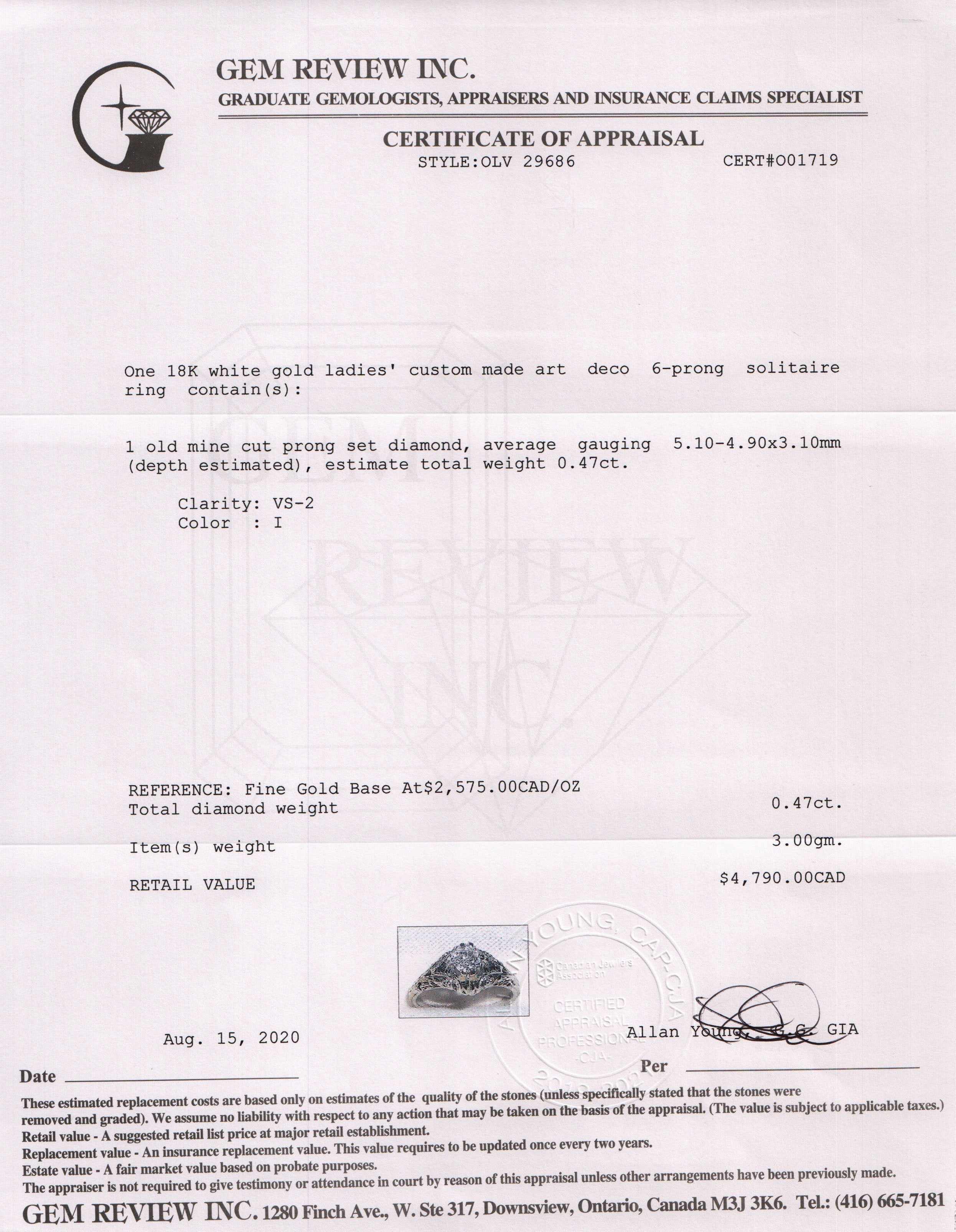 Antique Art Deco Solitaire Diamond Ring