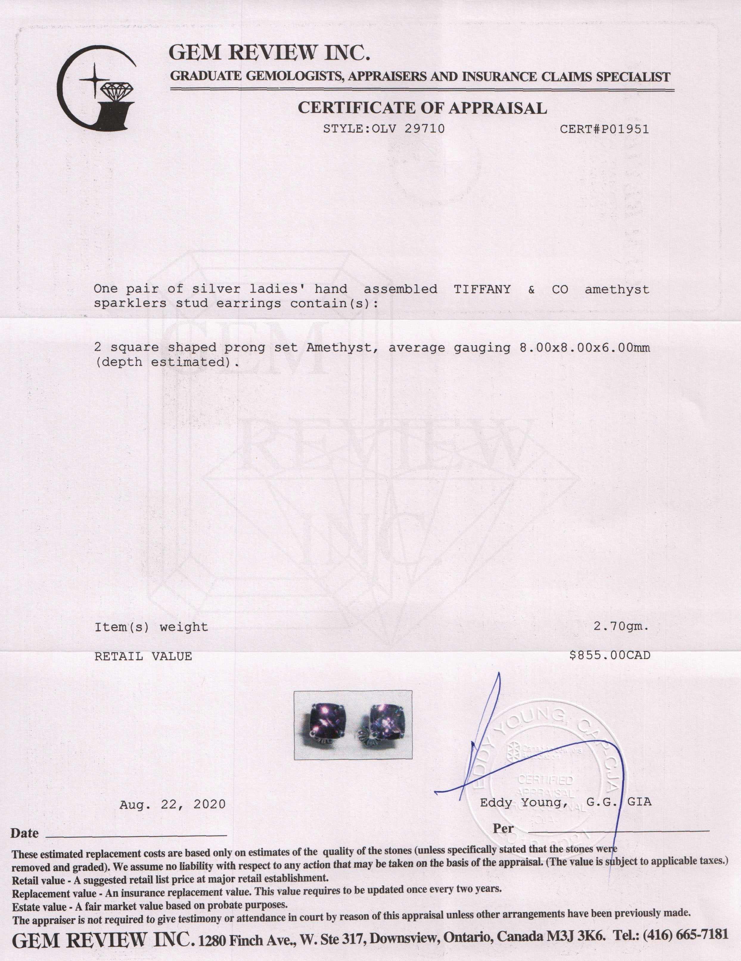 Tiffany & Co. Sparklers Amethyst Stud Earrings