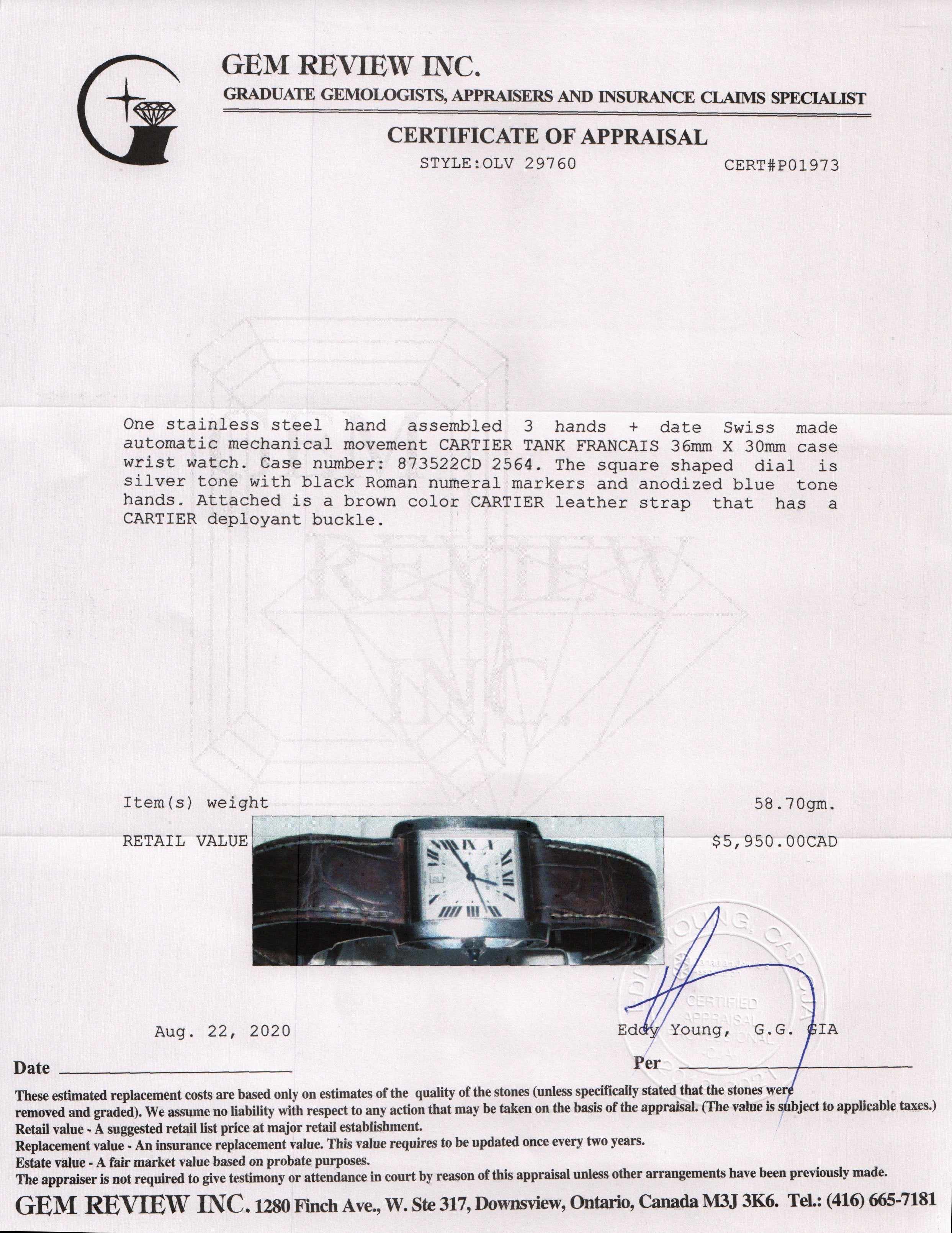 Cartier Tank Francaise Watch