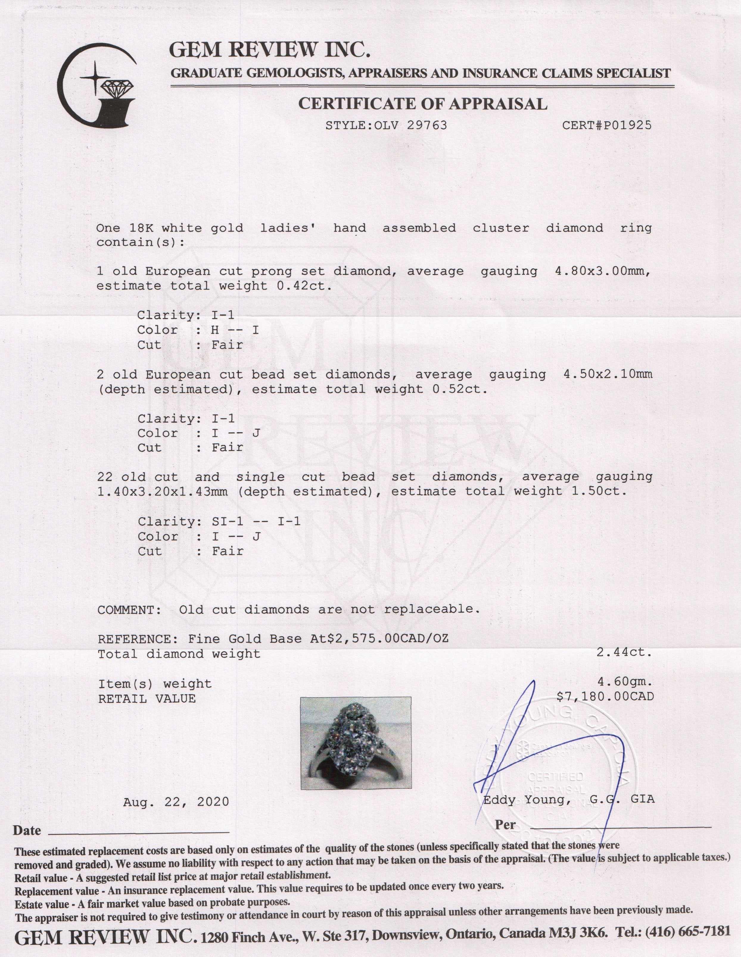 Antique Diamond Cluster Ring