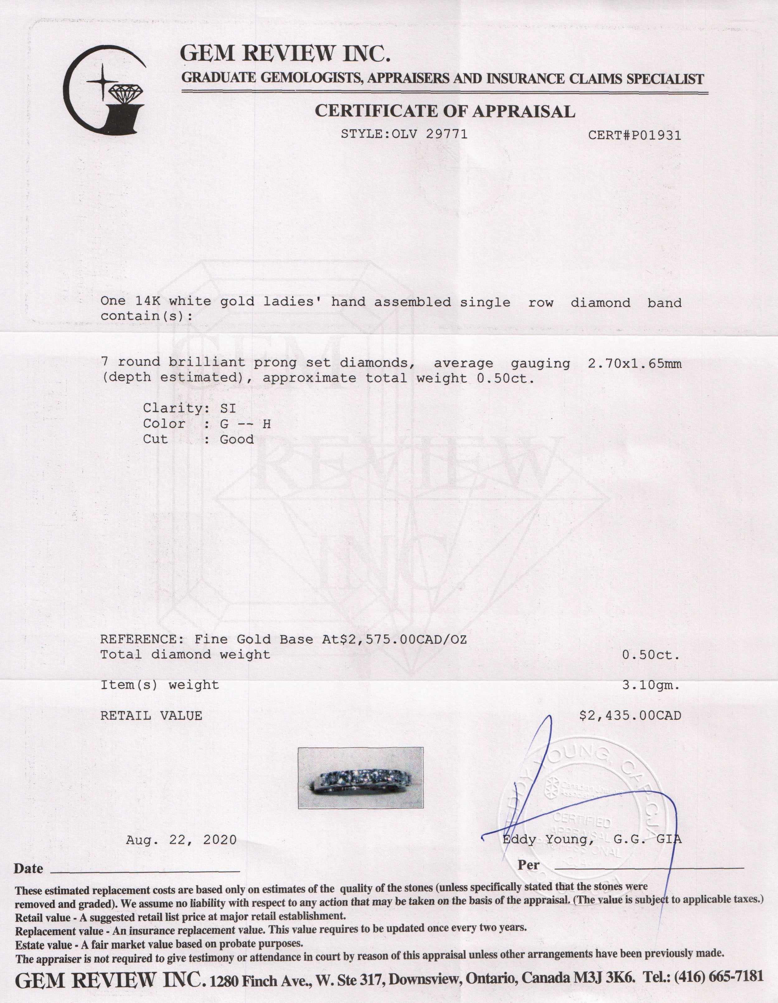 Half-Circle Diamond Wedding Band Ring