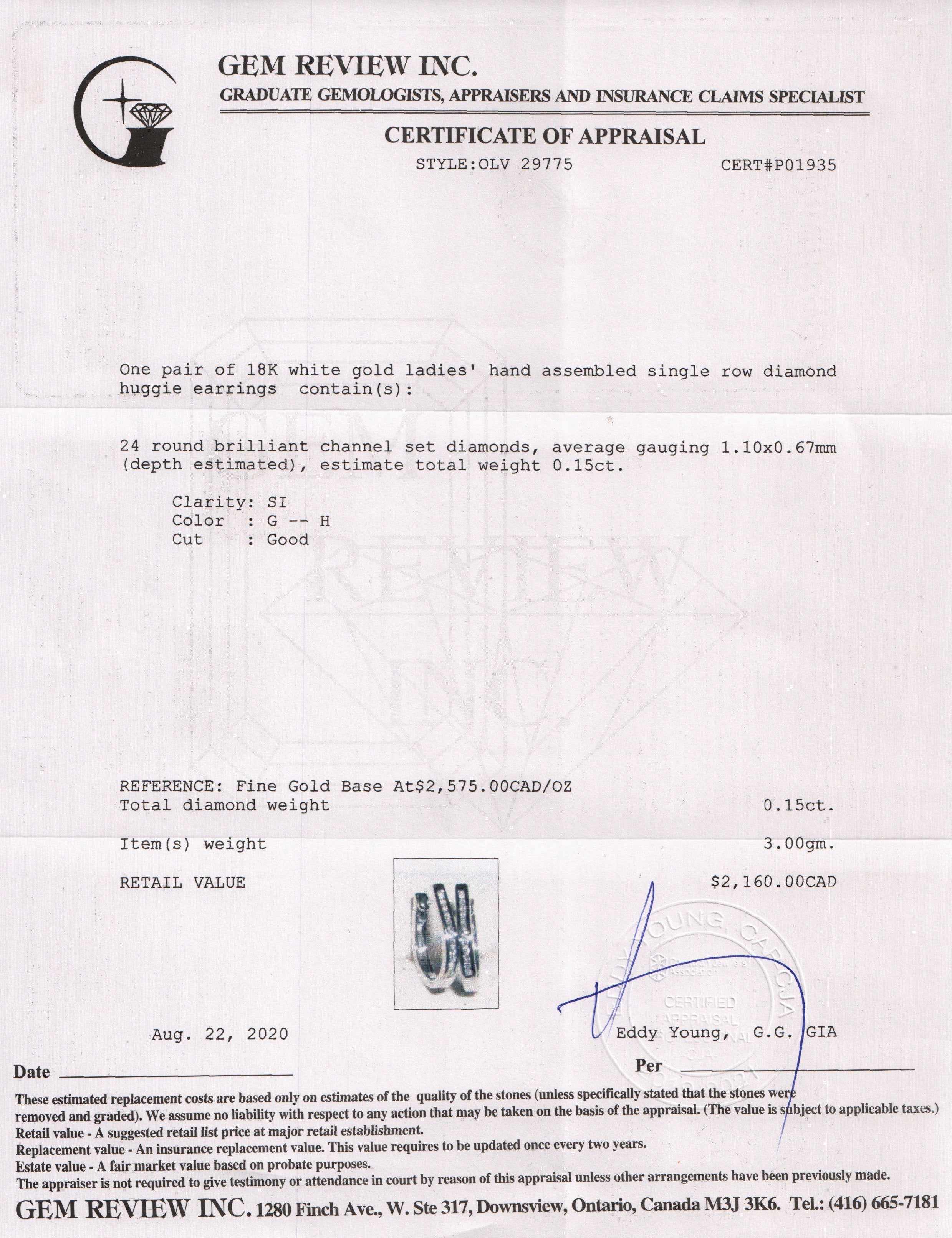 Diamond Huggie Hoop Earrings