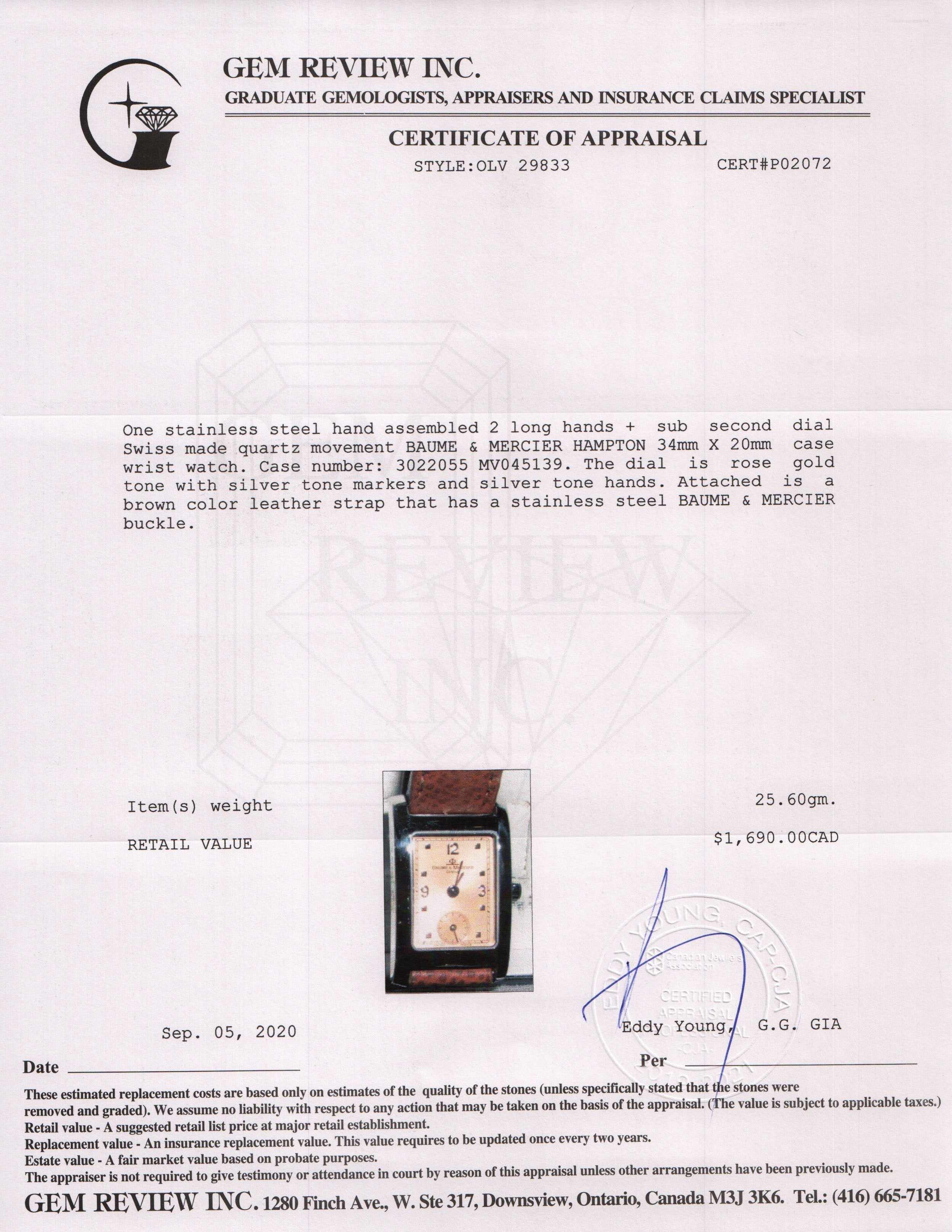 Baume & Mercier Hampton Watch