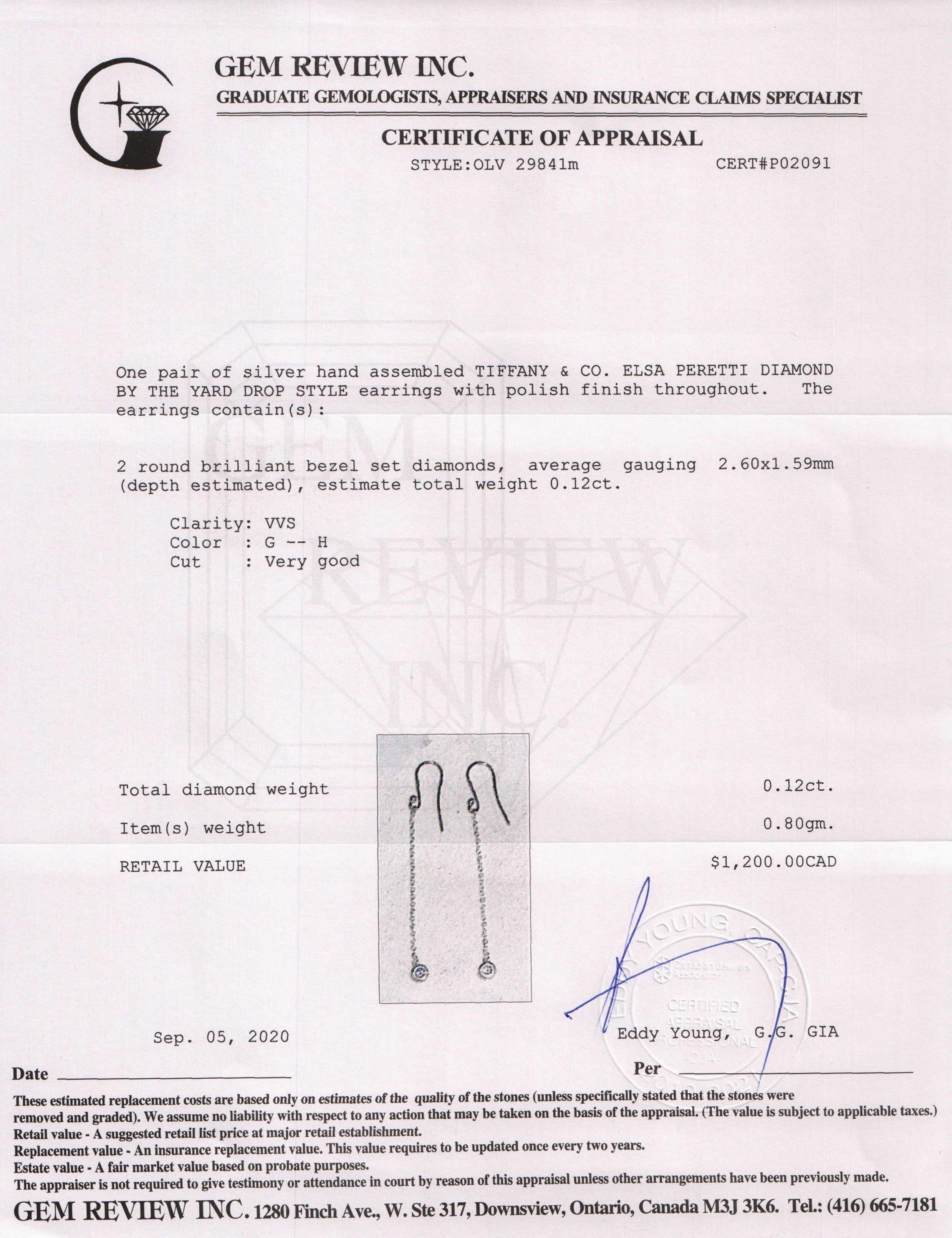 Tiffany & Co. Elsa Peretti Diamonds by the Yard Drop Earrings