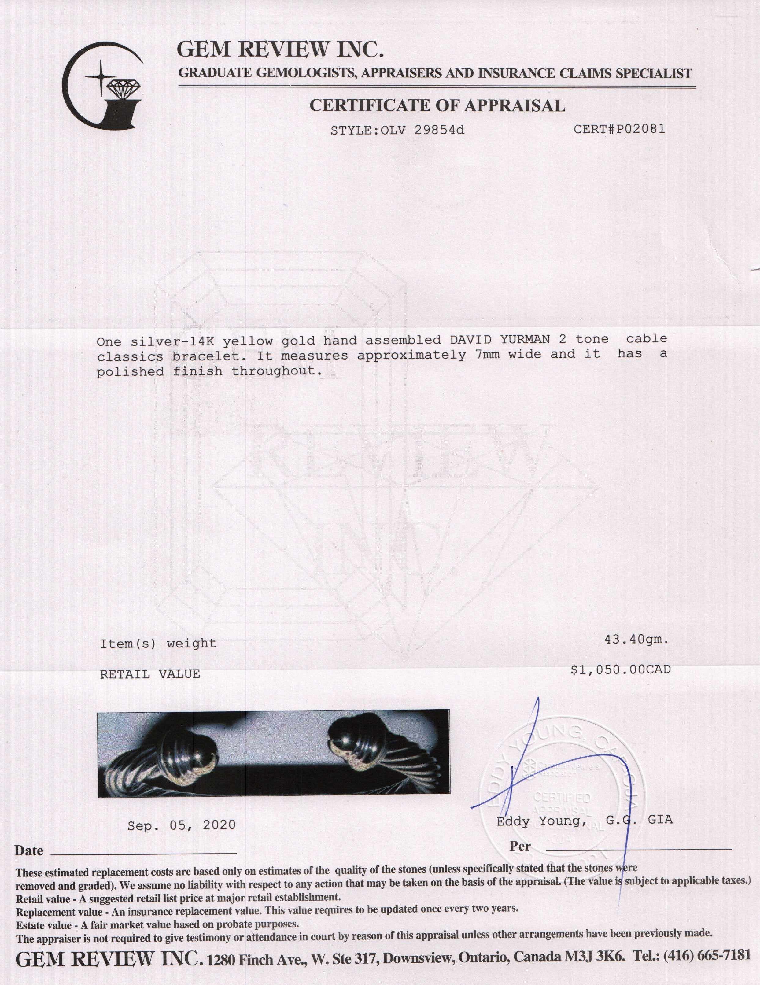 David Yurman Two-Tone Cable Classics Bracelet