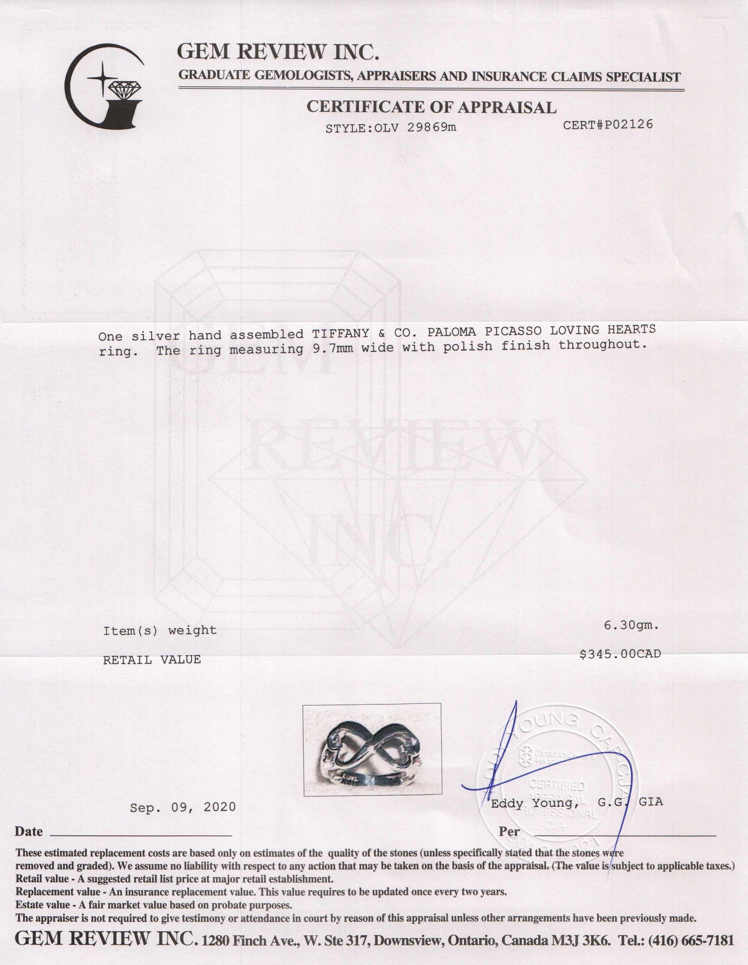 Tiffany & Co. Paloma Picasso Double Loving Heart Ring