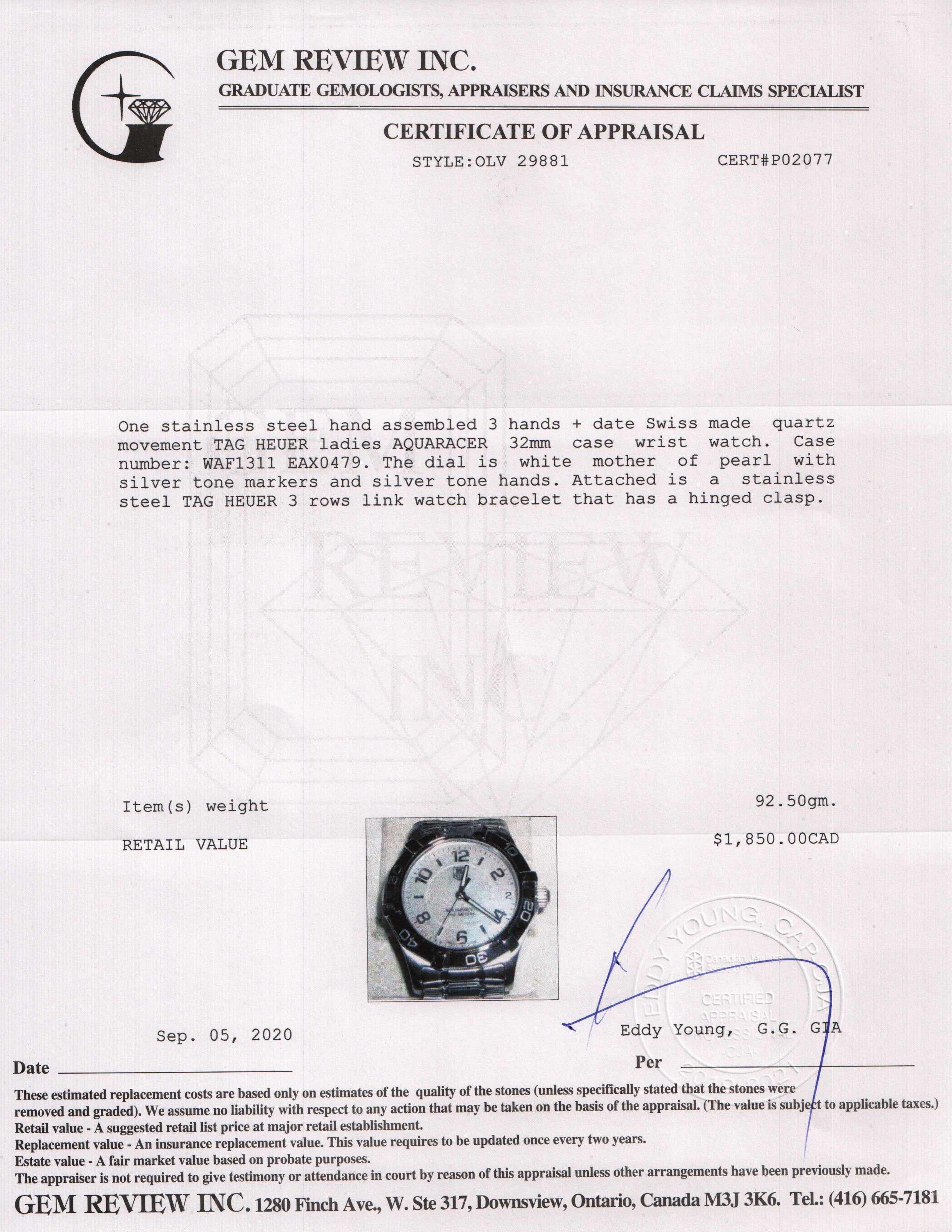 Tag Heuer Aquaracer Watch