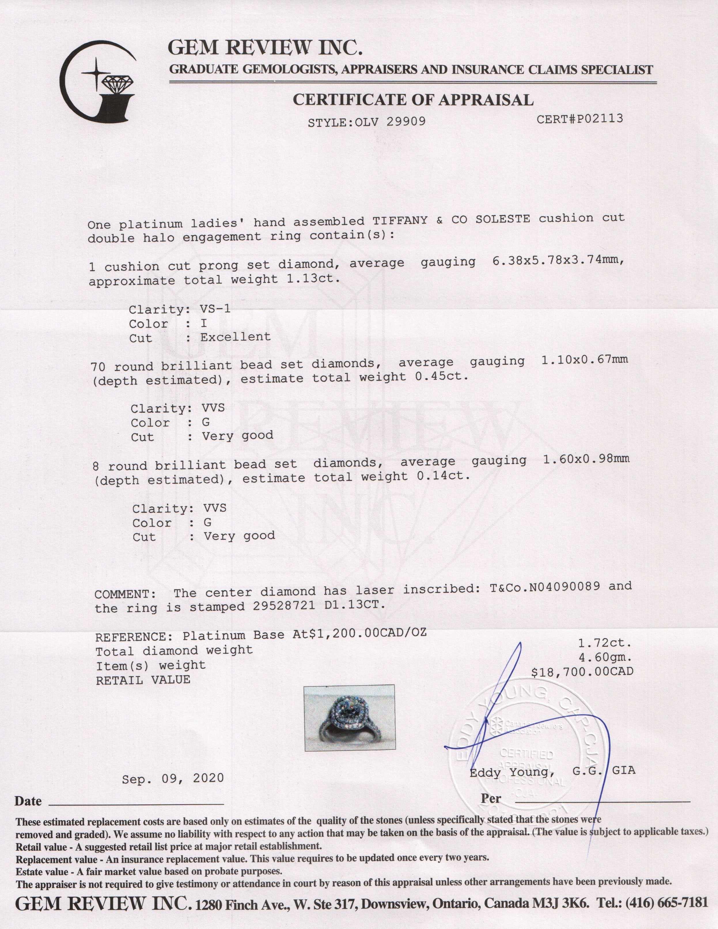 Tiffany & Co. Soleste Double Halo Diamond Engagement Ring