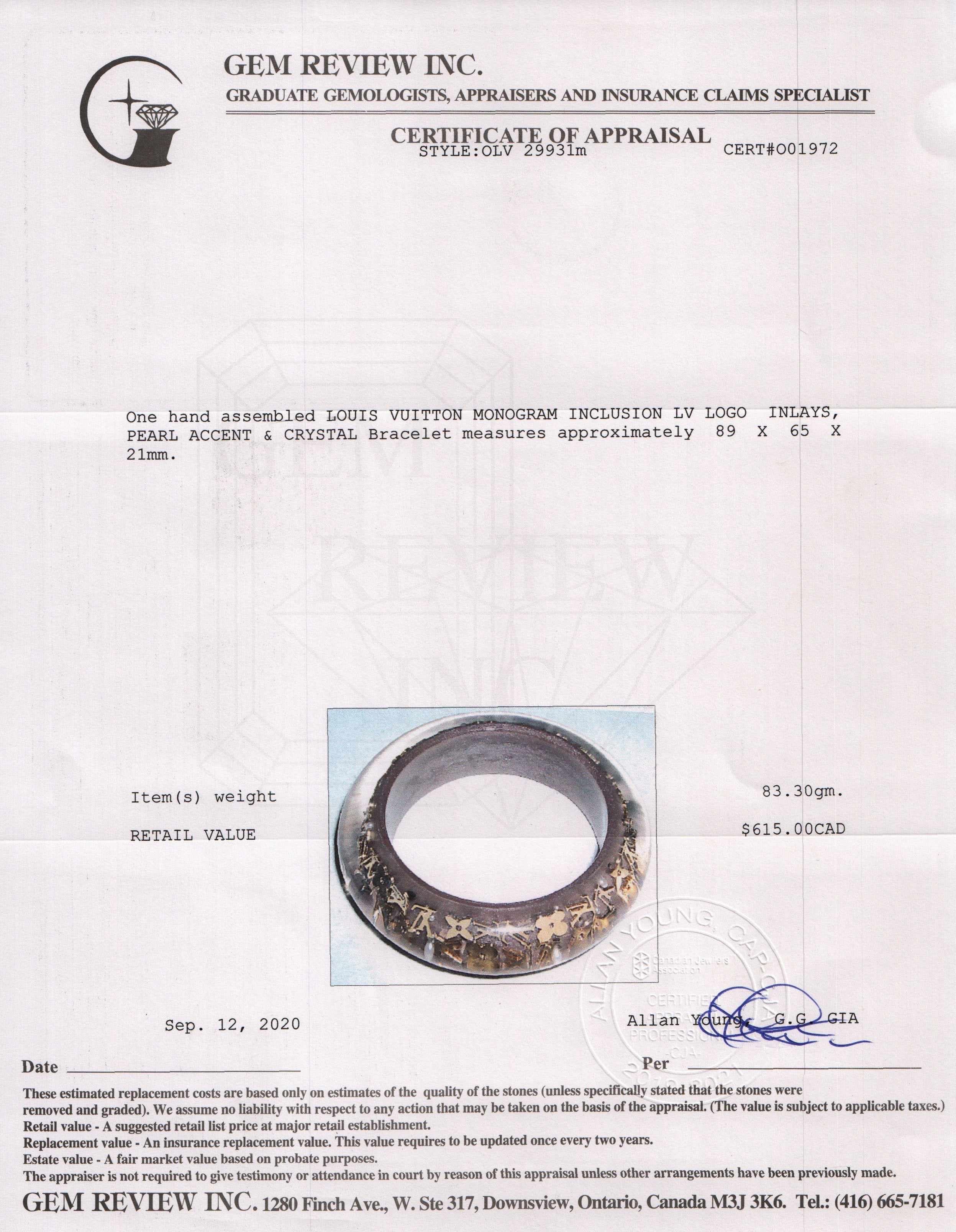 Louis Vuitton Wide Inclusion Bangle